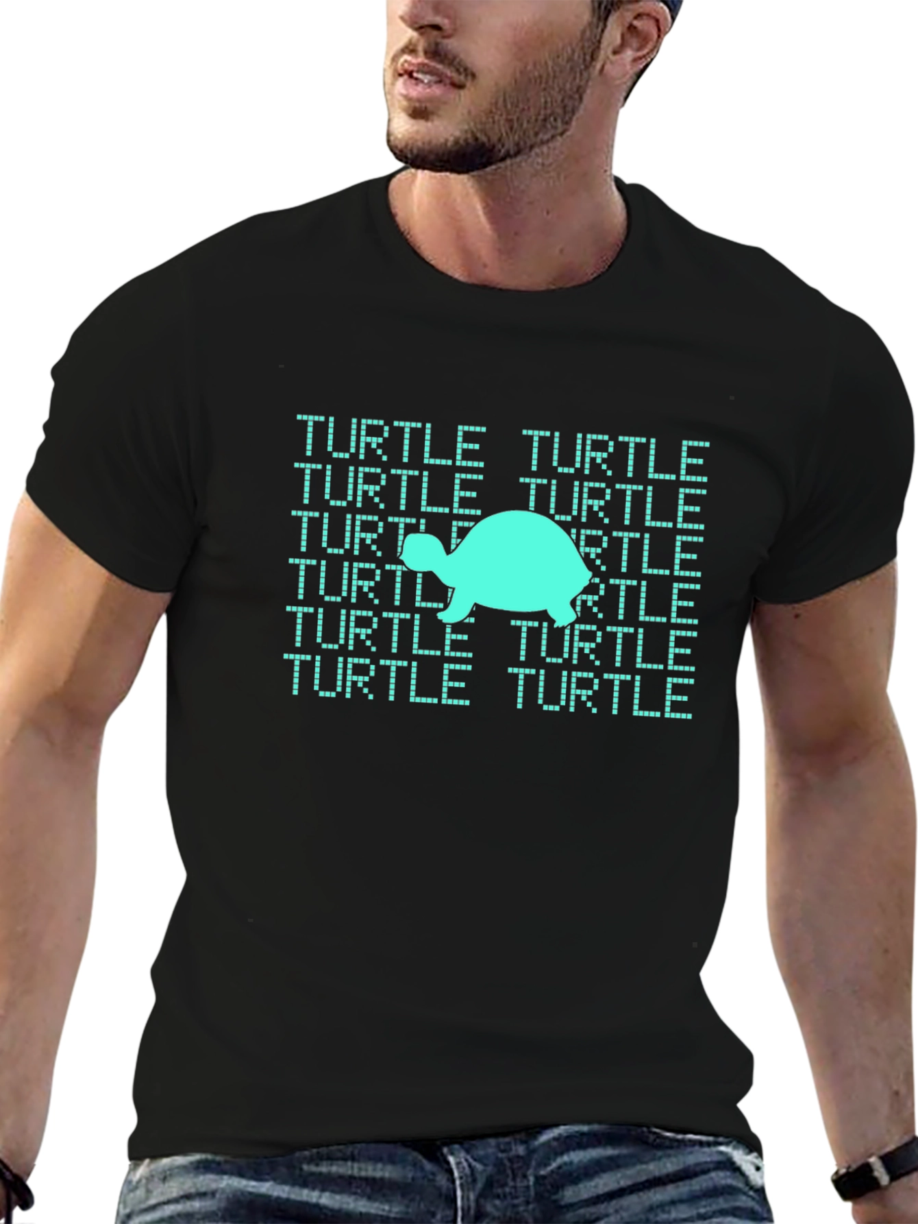 Turtle Graphic Tee - Pixel Art Sea Turtle Shirt