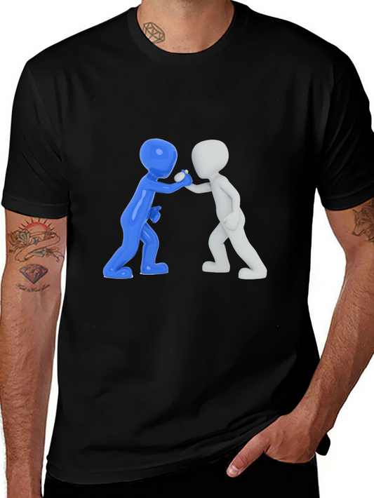 Casual Graphic Tee - 3D Figures