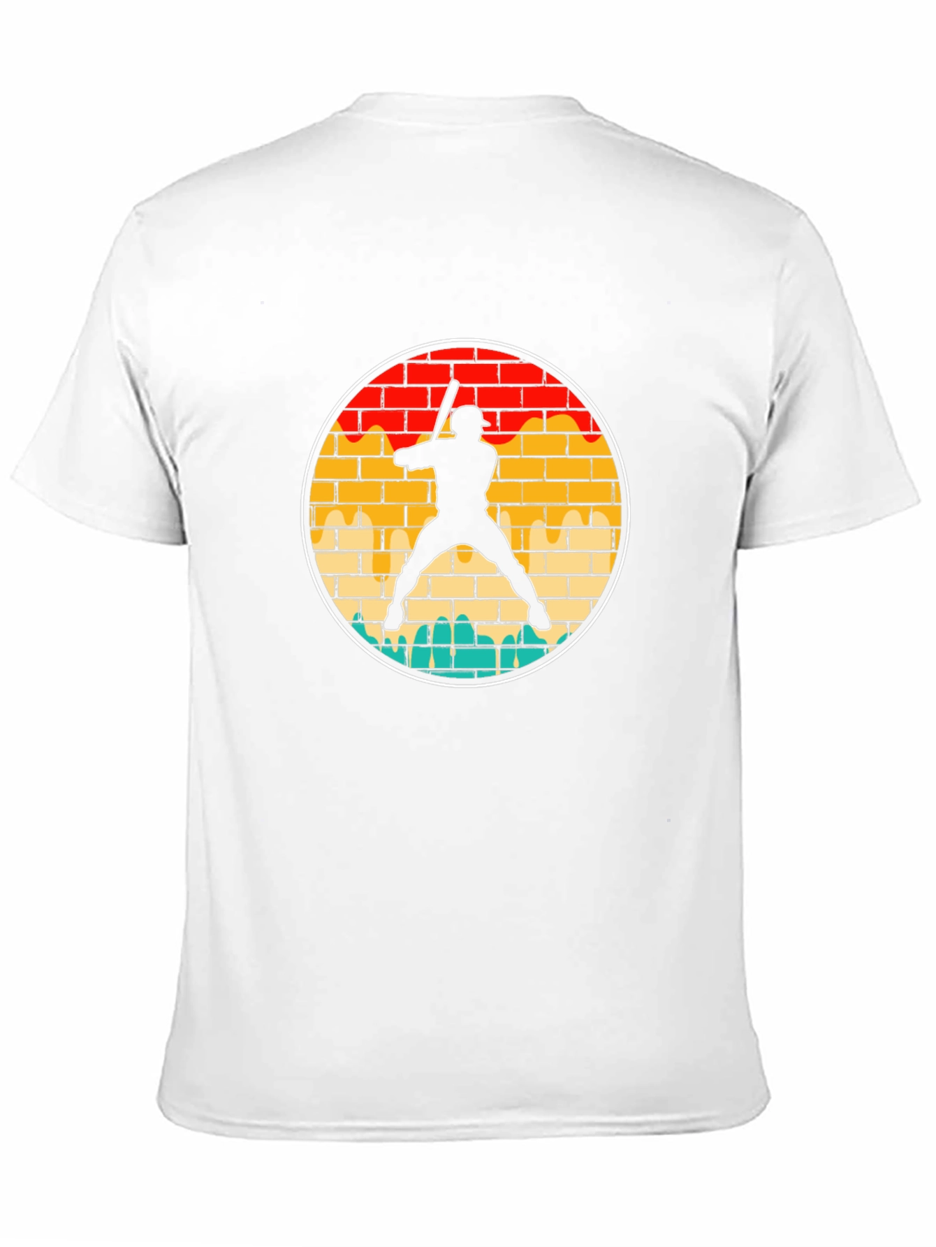 Retro Baseball Player Silhouette Graphic Tee