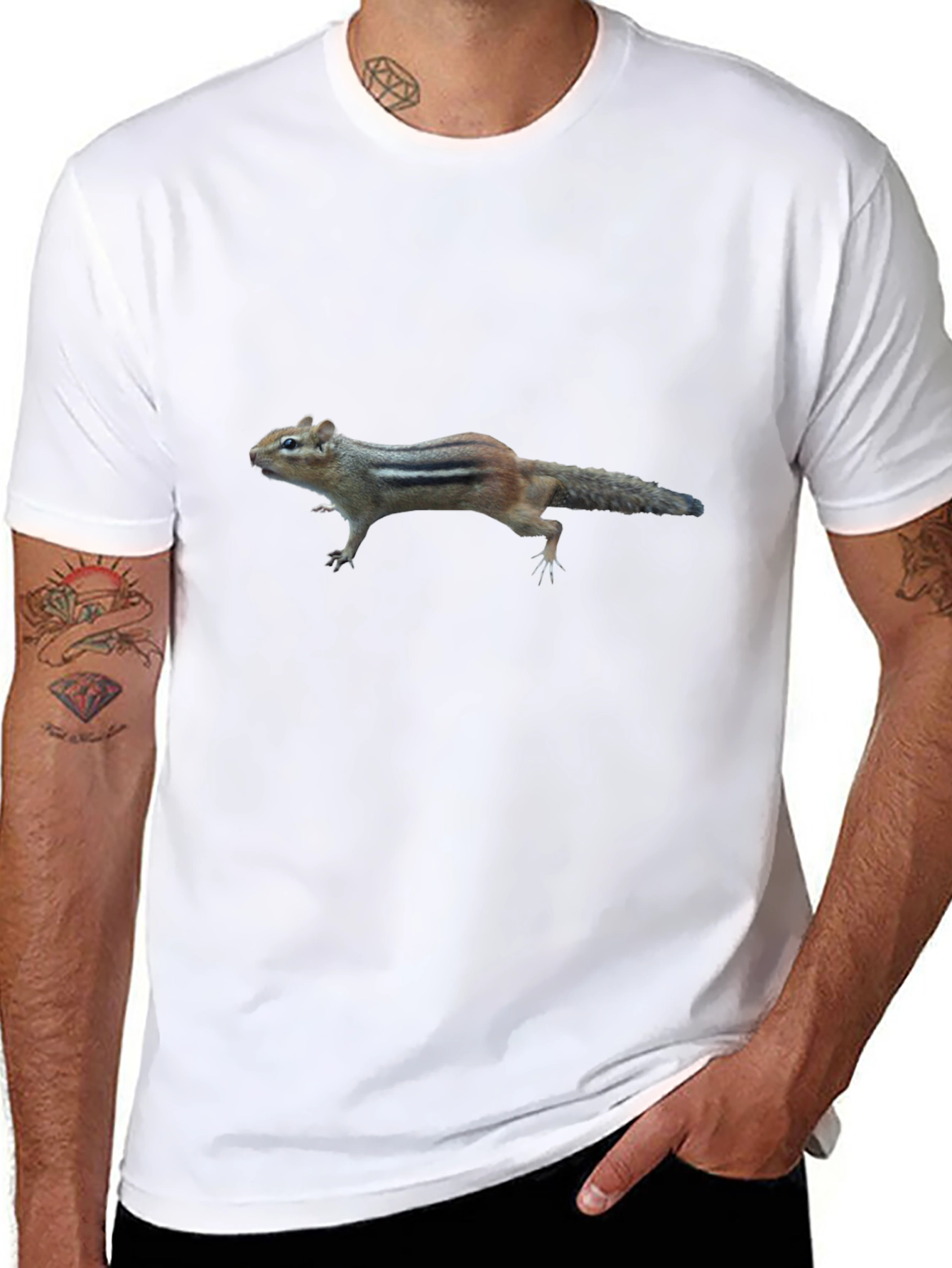 Chipmunk Graphic Tee - Unique Animal Print Shirt
