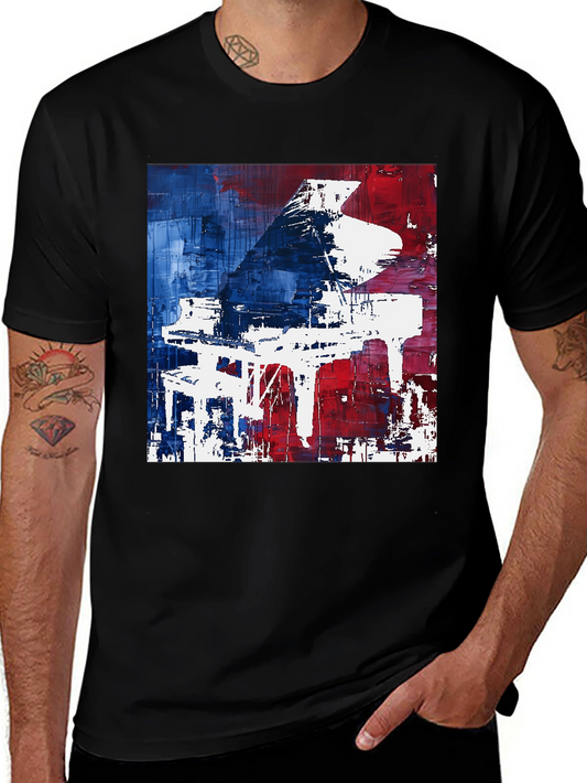Abstract Piano Graphic Tee - Modern Art T-Shirt