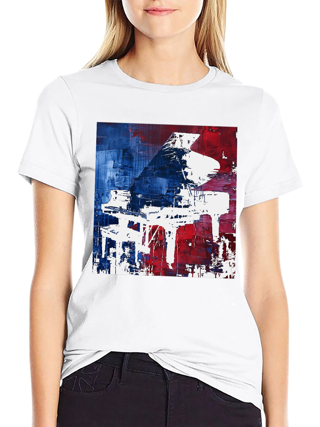 Abstract Piano Graphic Tee - Modern Art T-Shirt