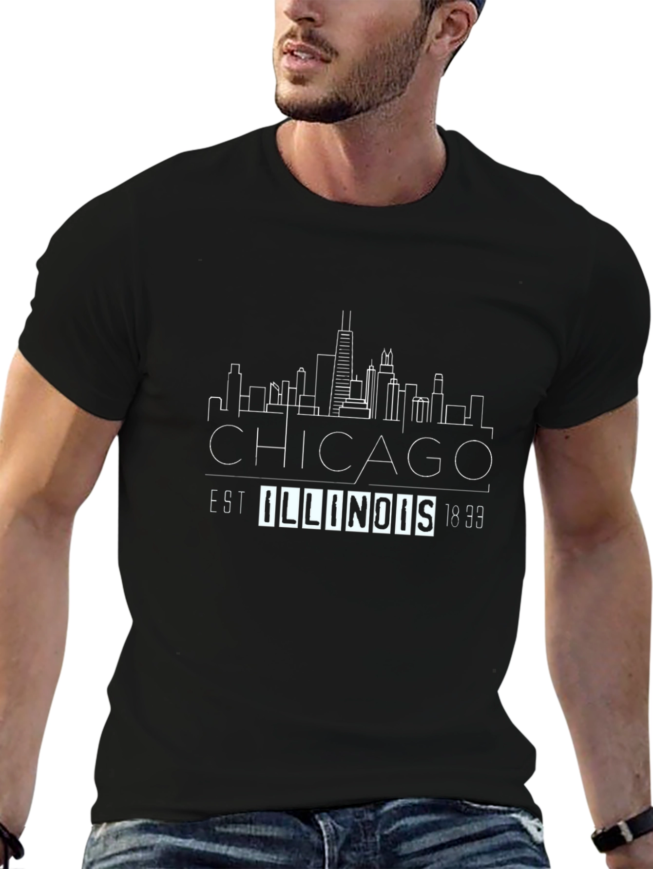 Chicago Illinois Skyline Graphic T-Shirt