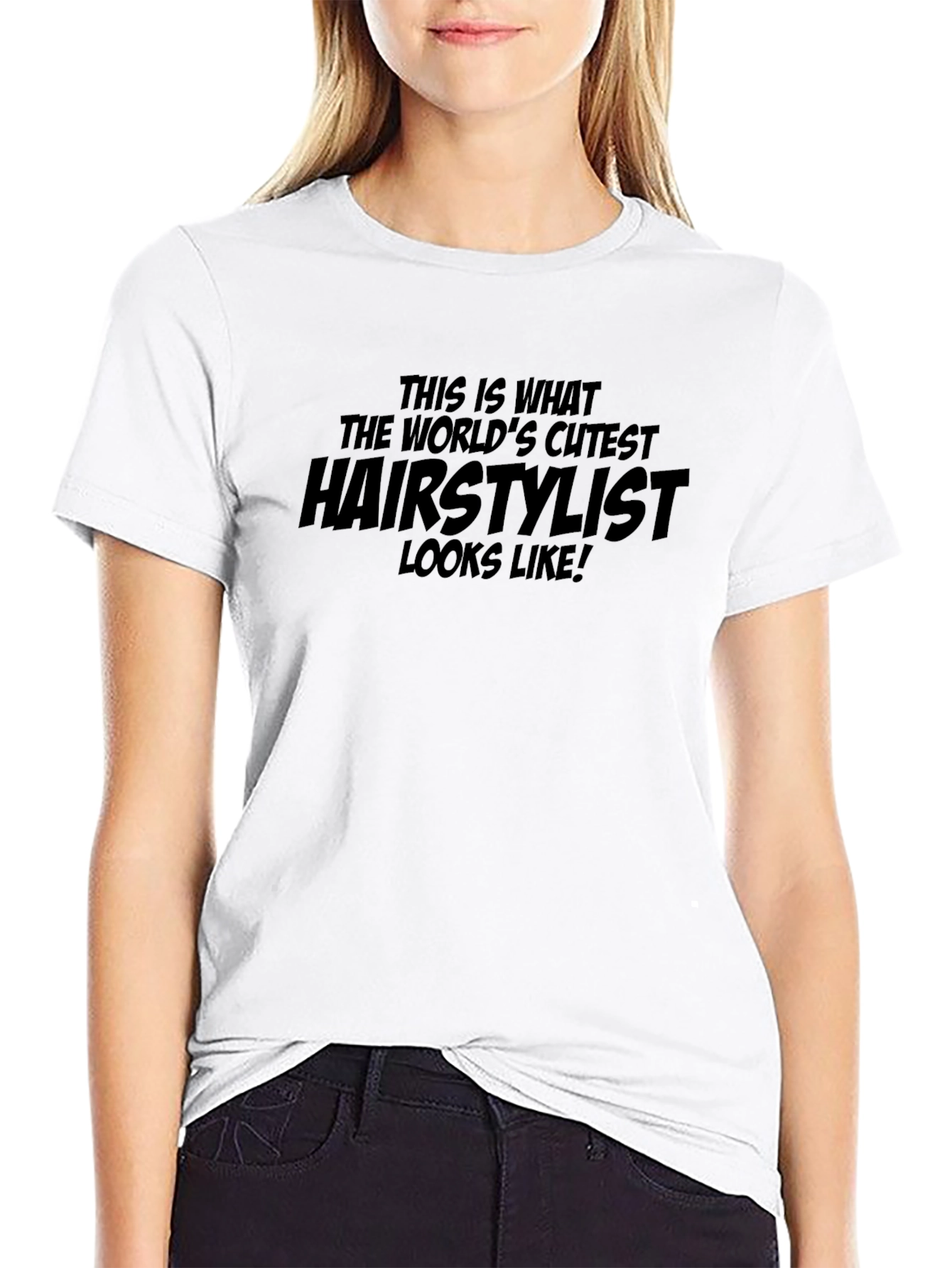 Worlds Cutest Hairstylist Black Graphic T-Shirt