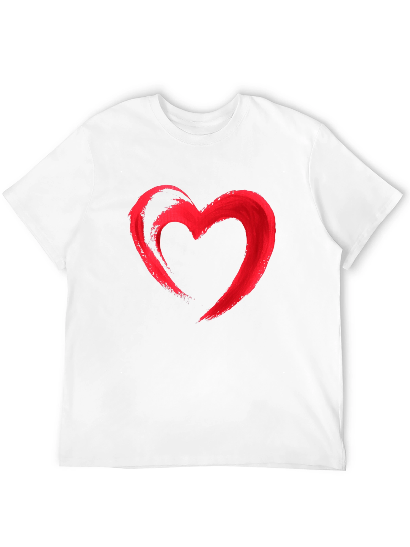 Red Heart Graphic Print Black T-Shirt