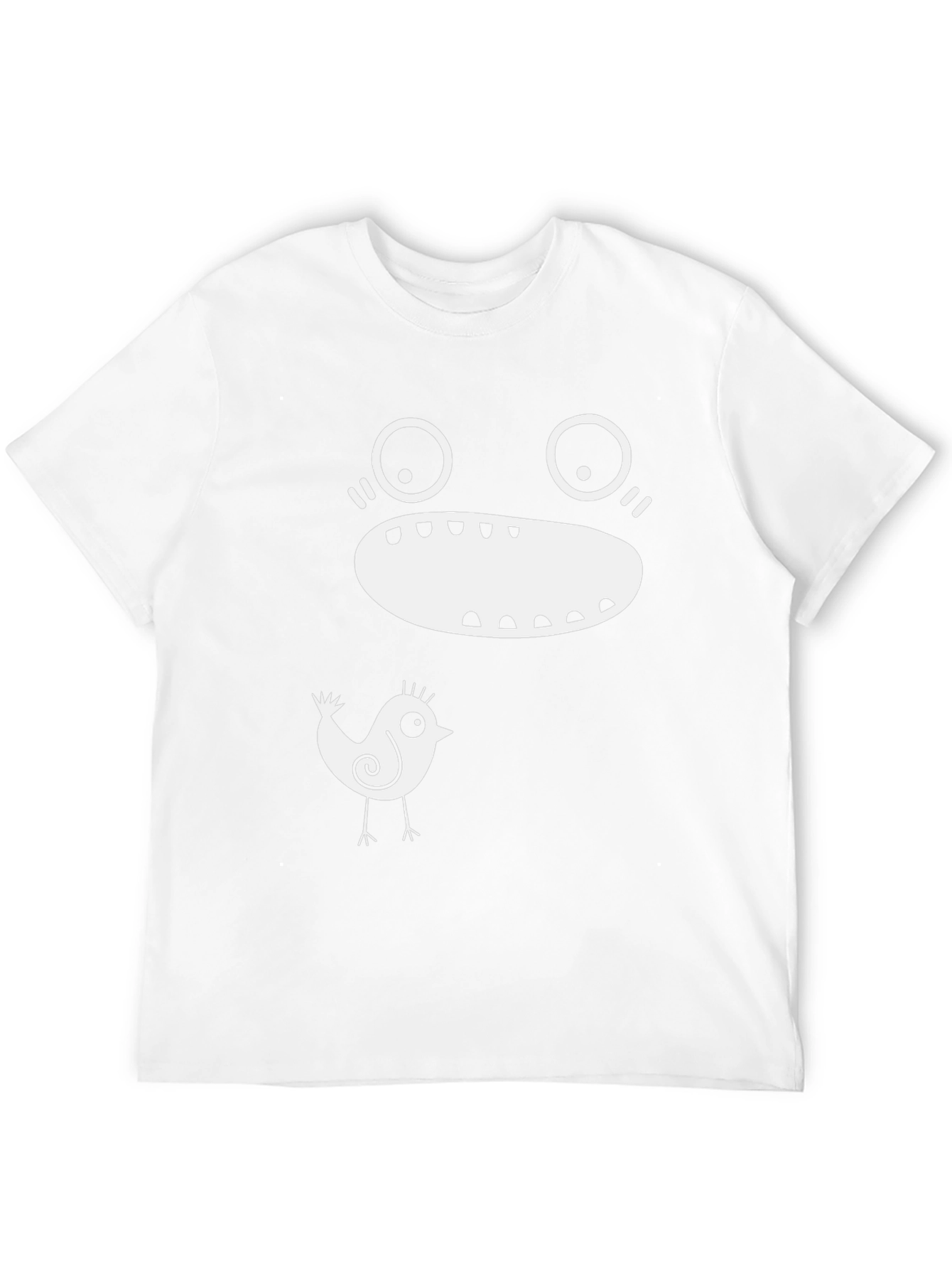 Funny Face Bird Graphic T-Shirt
