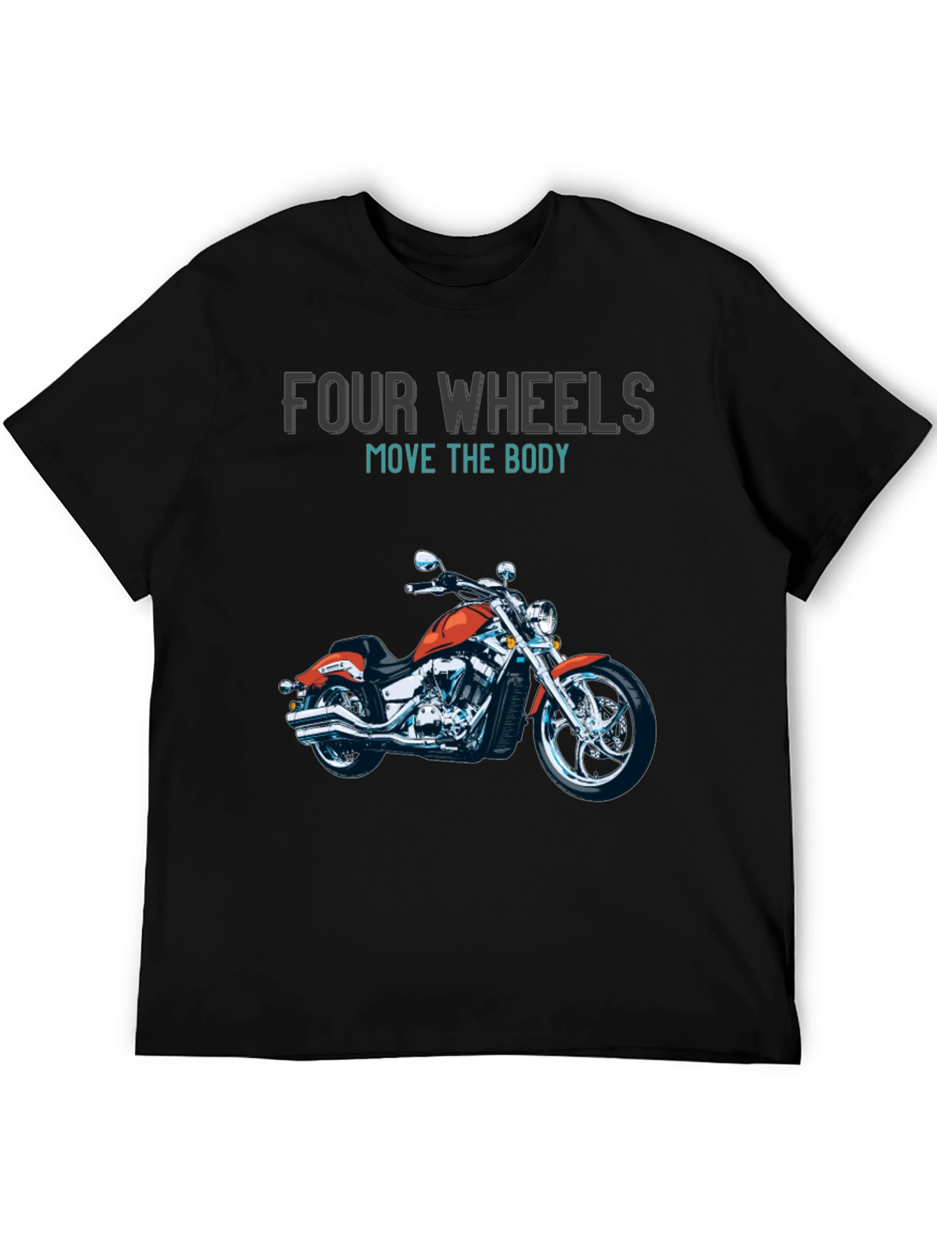 Four Wheels Motorcycle Graphic T-Shirt