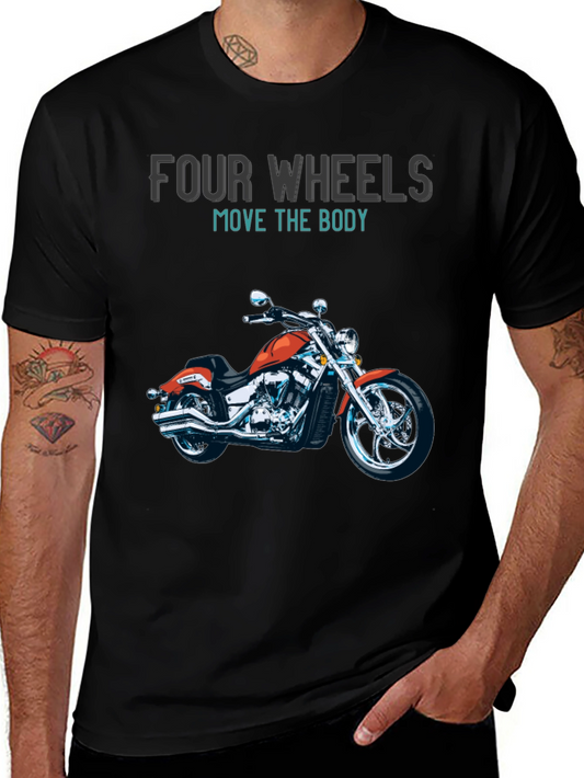 Four Wheels Motorcycle Graphic T-Shirt