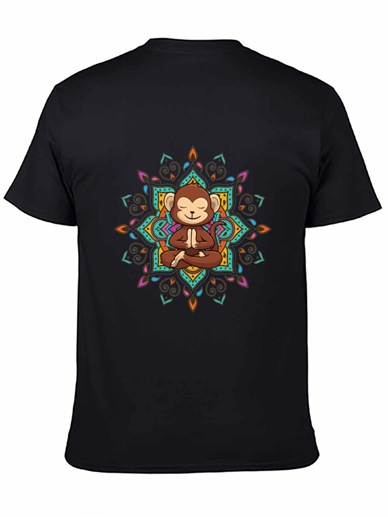 Monkey Mandala T-Shirt - Meditating Monkey Design
