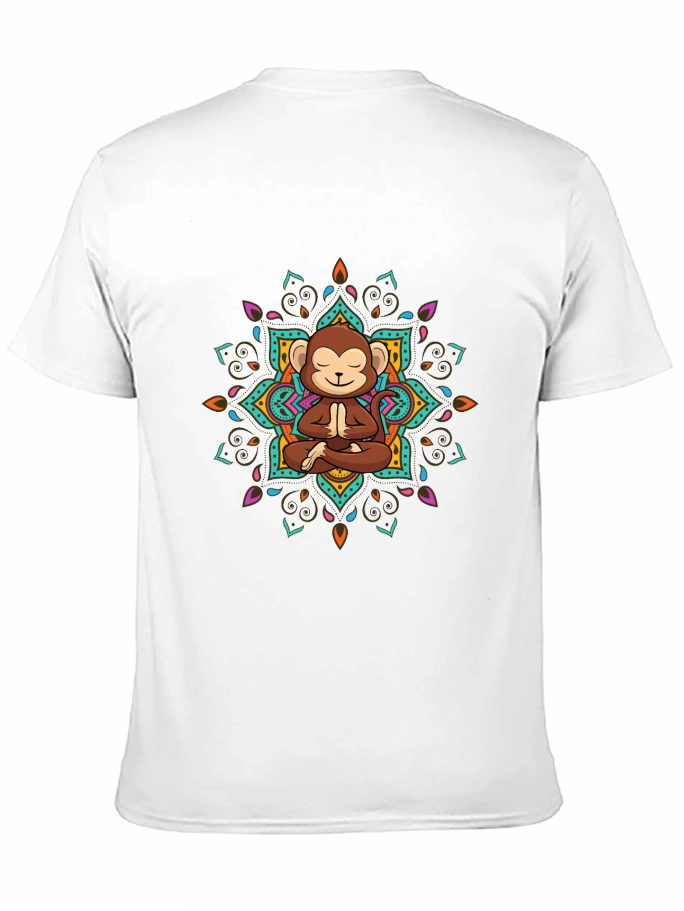 Monkey Mandala T-Shirt - Meditating Monkey Design