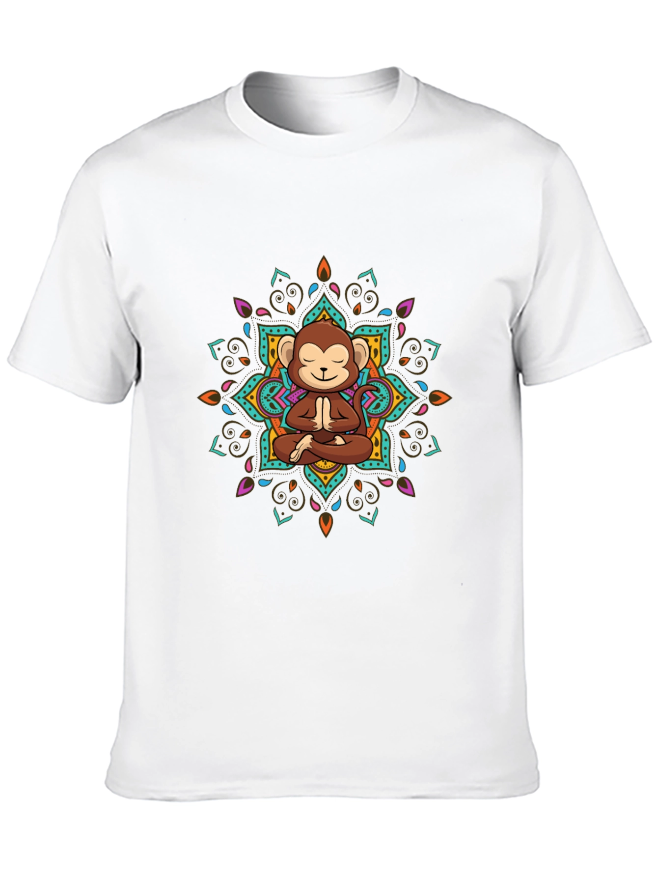 Monkey Mandala T-Shirt - Meditating Monkey Design