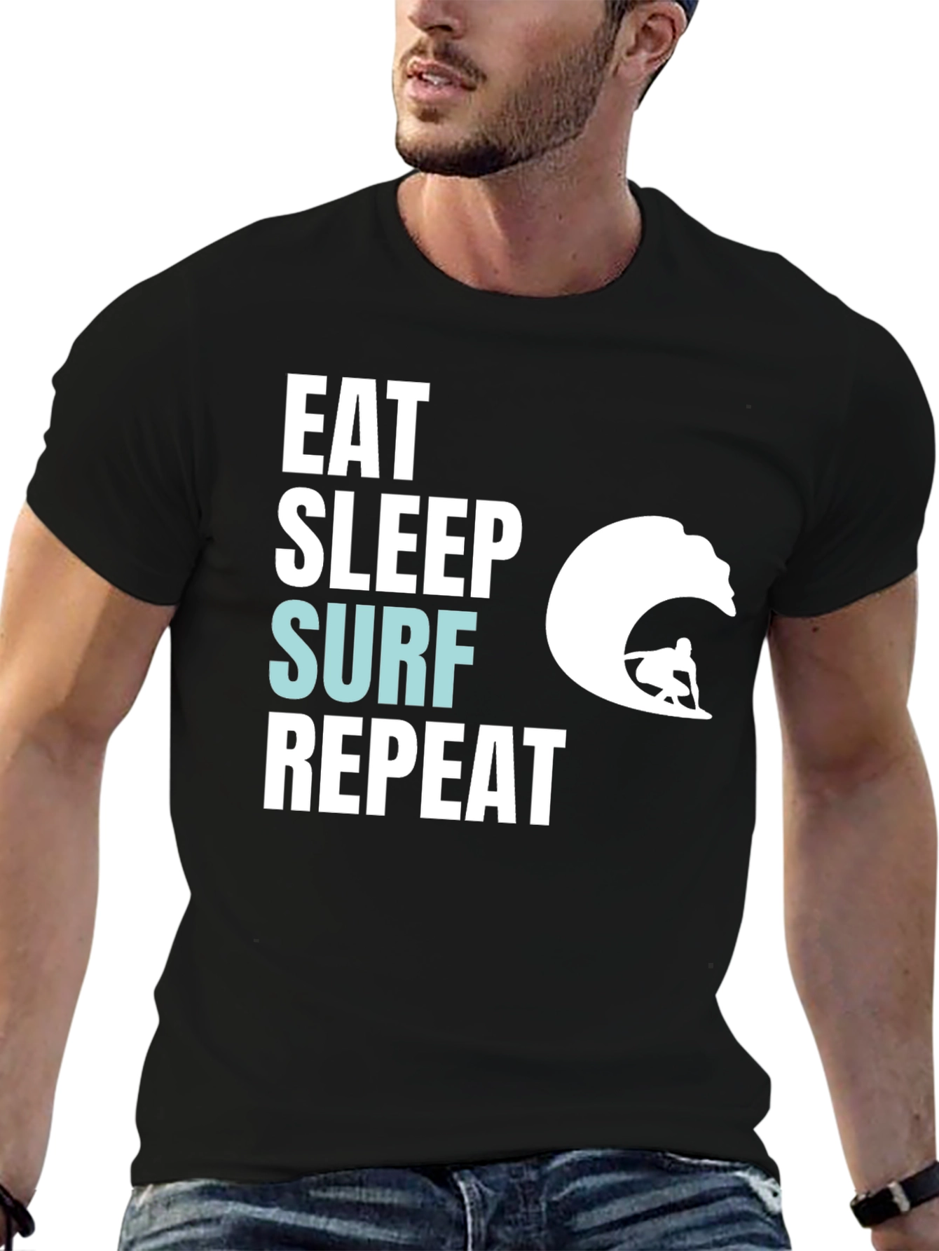 Eat Sleep Surf Repeat Graphic Tee