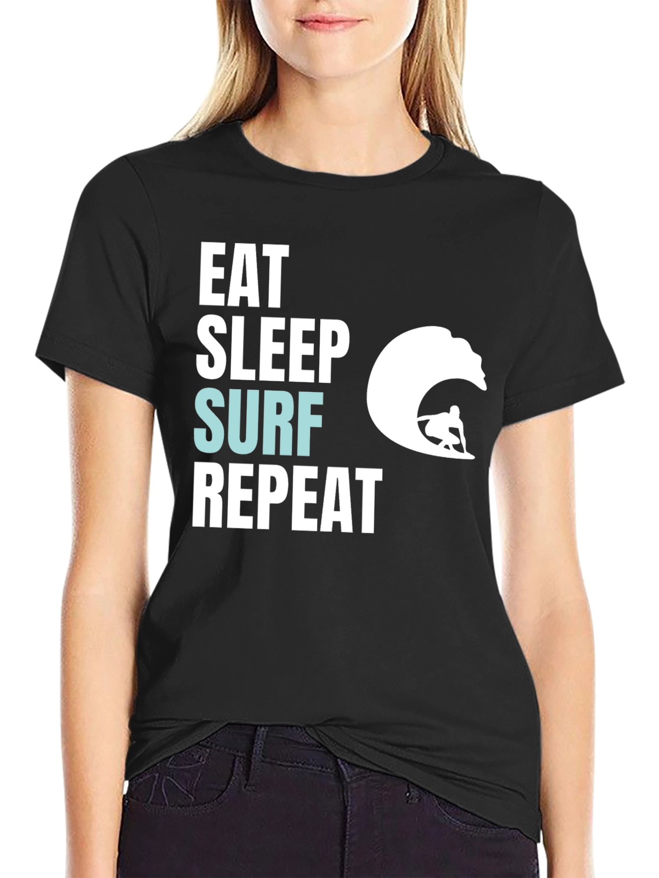 Eat Sleep Surf Repeat Graphic Tee