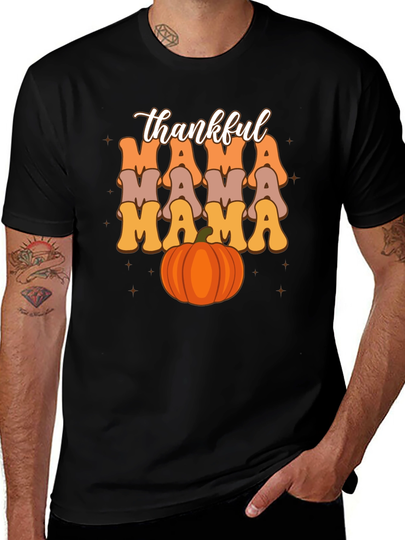 Thankful Mama Pumpkin T-Shirt - Fall Season Tee
