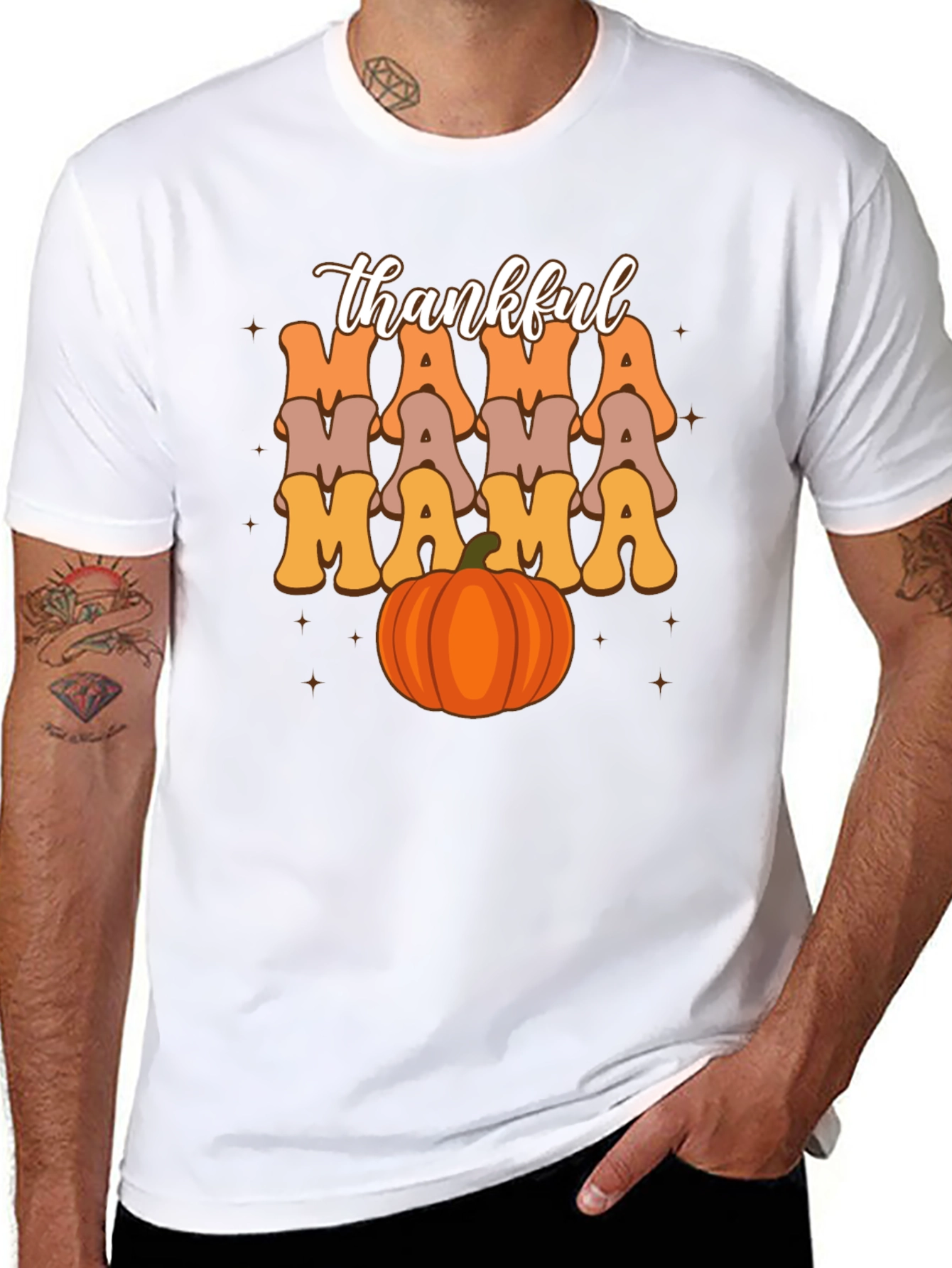 Thankful Mama Pumpkin T-Shirt - Fall Season Tee