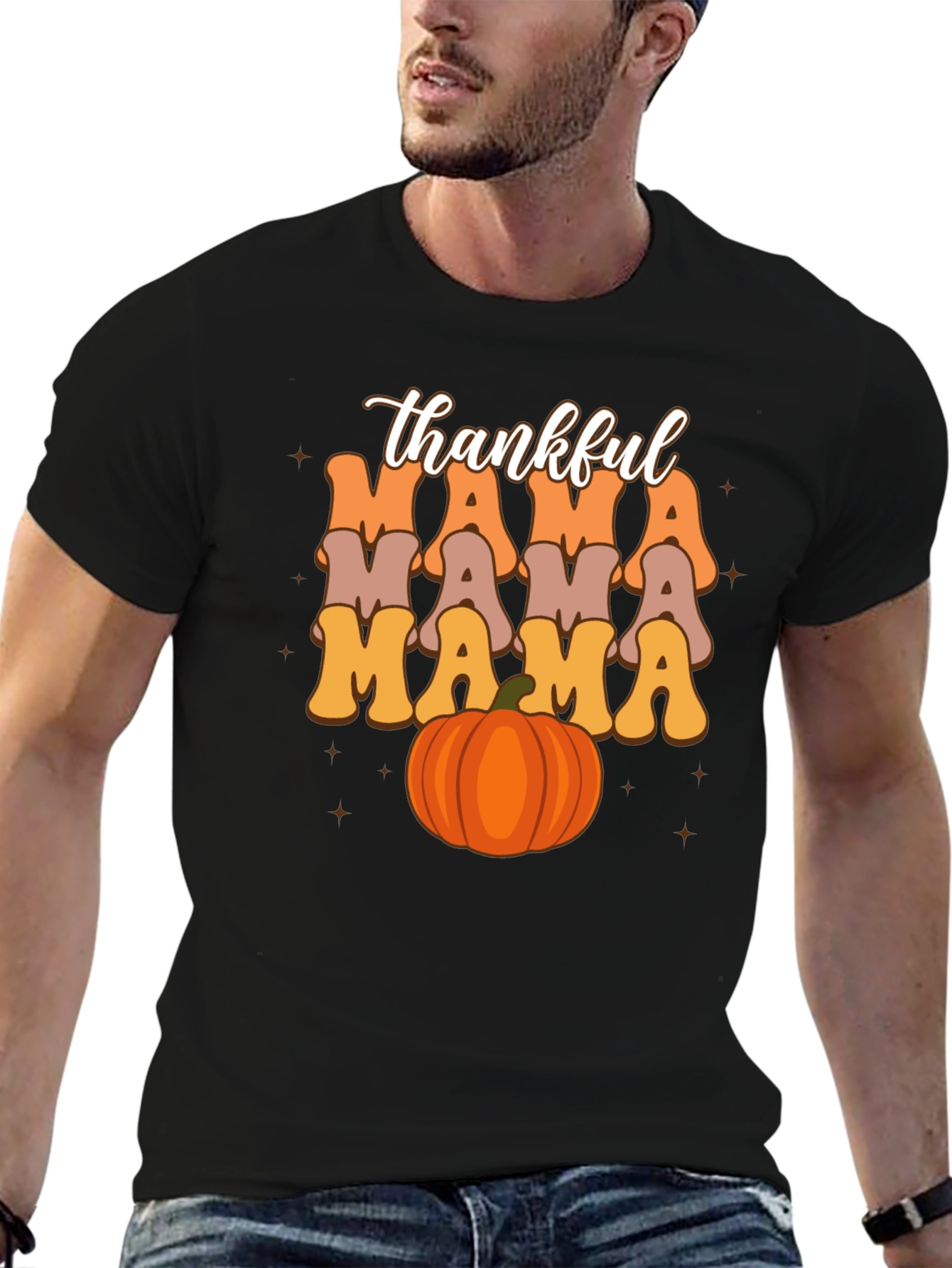 Thankful Mama Pumpkin T-Shirt - Fall Season Tee