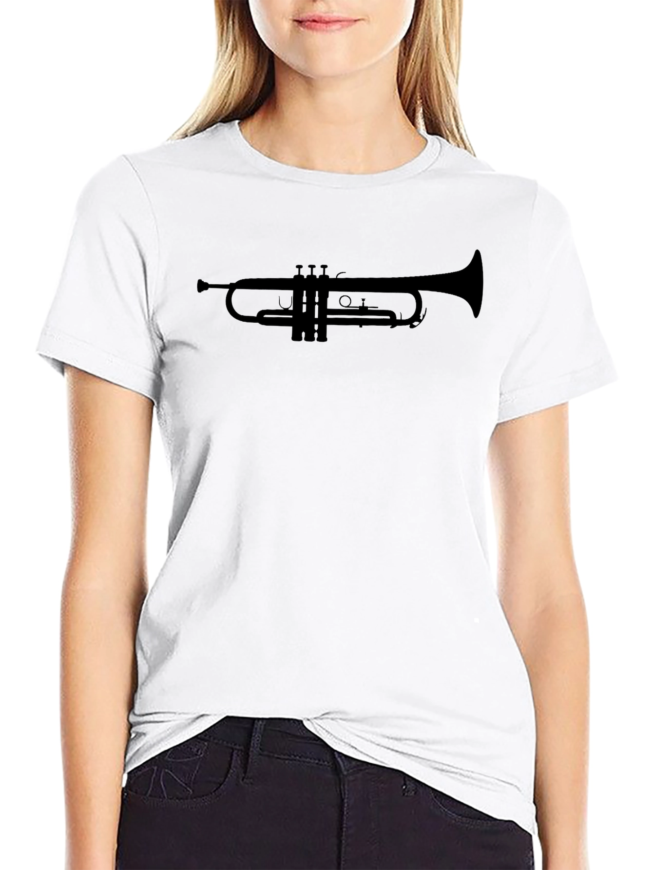 Trumpet Silhouette Black T-Shirt - Musician Apparel