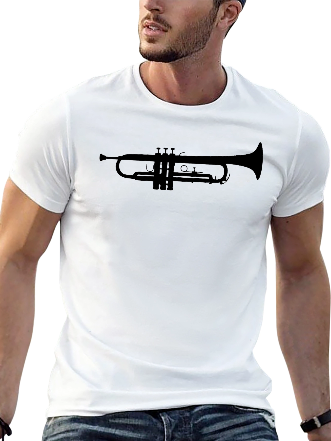 Trumpet Silhouette Black T-Shirt - Musician Apparel