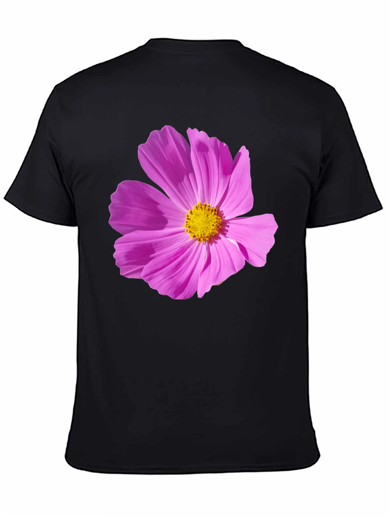 Floral Graphic Tee - Black Cotton T-Shirt
