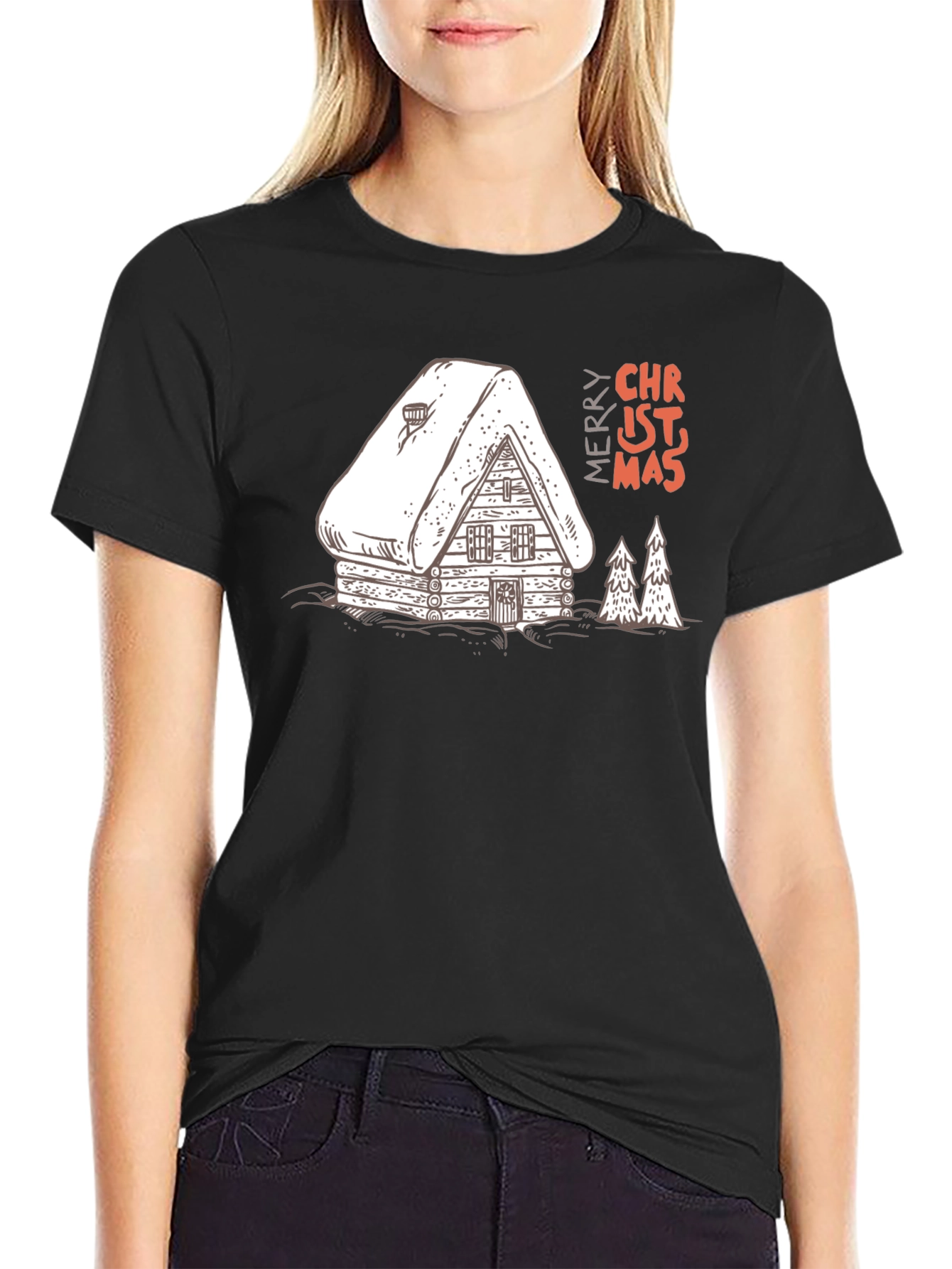 Christmas Cabin T-Shirt - Holiday Graphic Tee