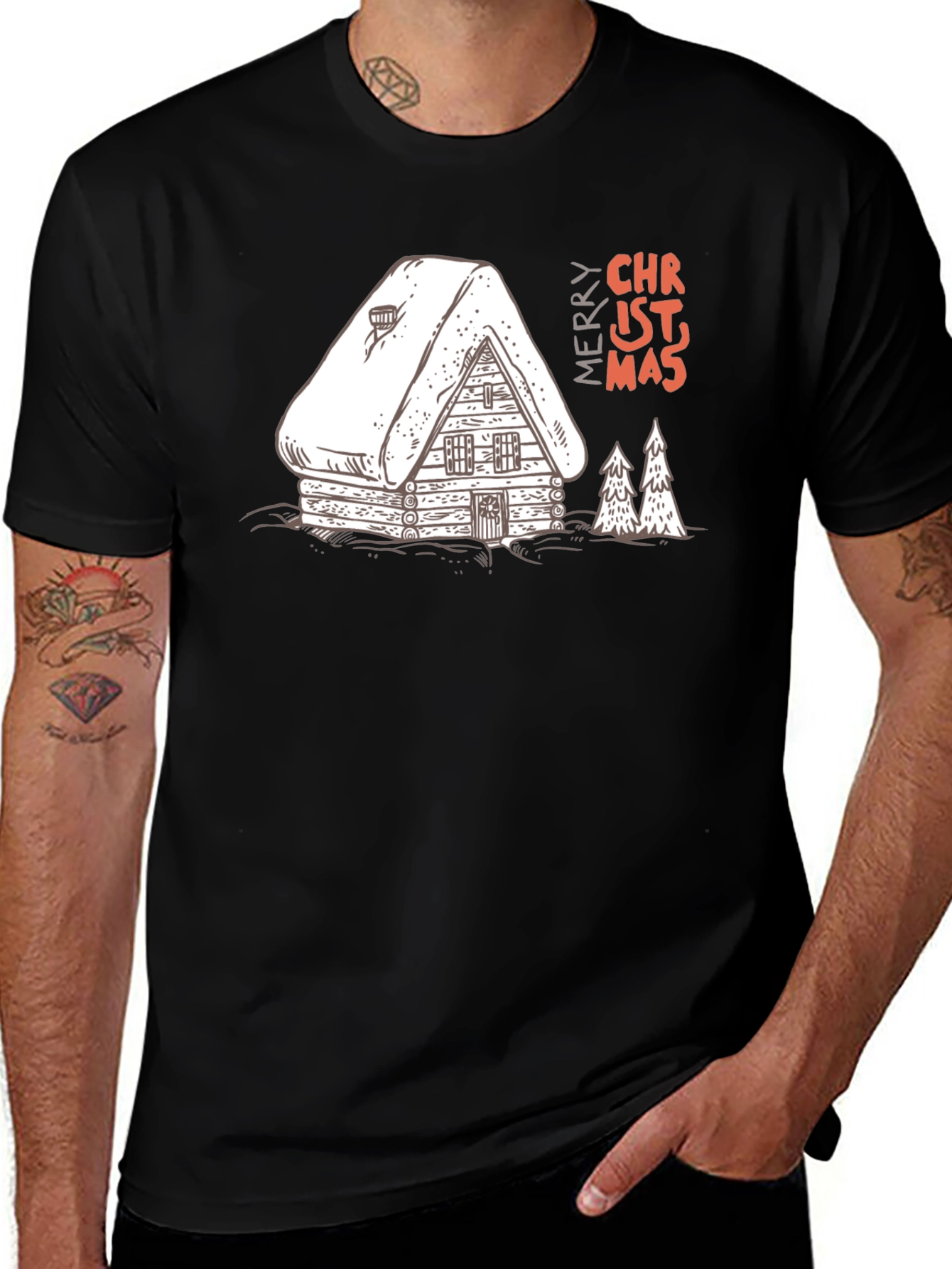 Christmas Cabin T-Shirt - Holiday Graphic Tee