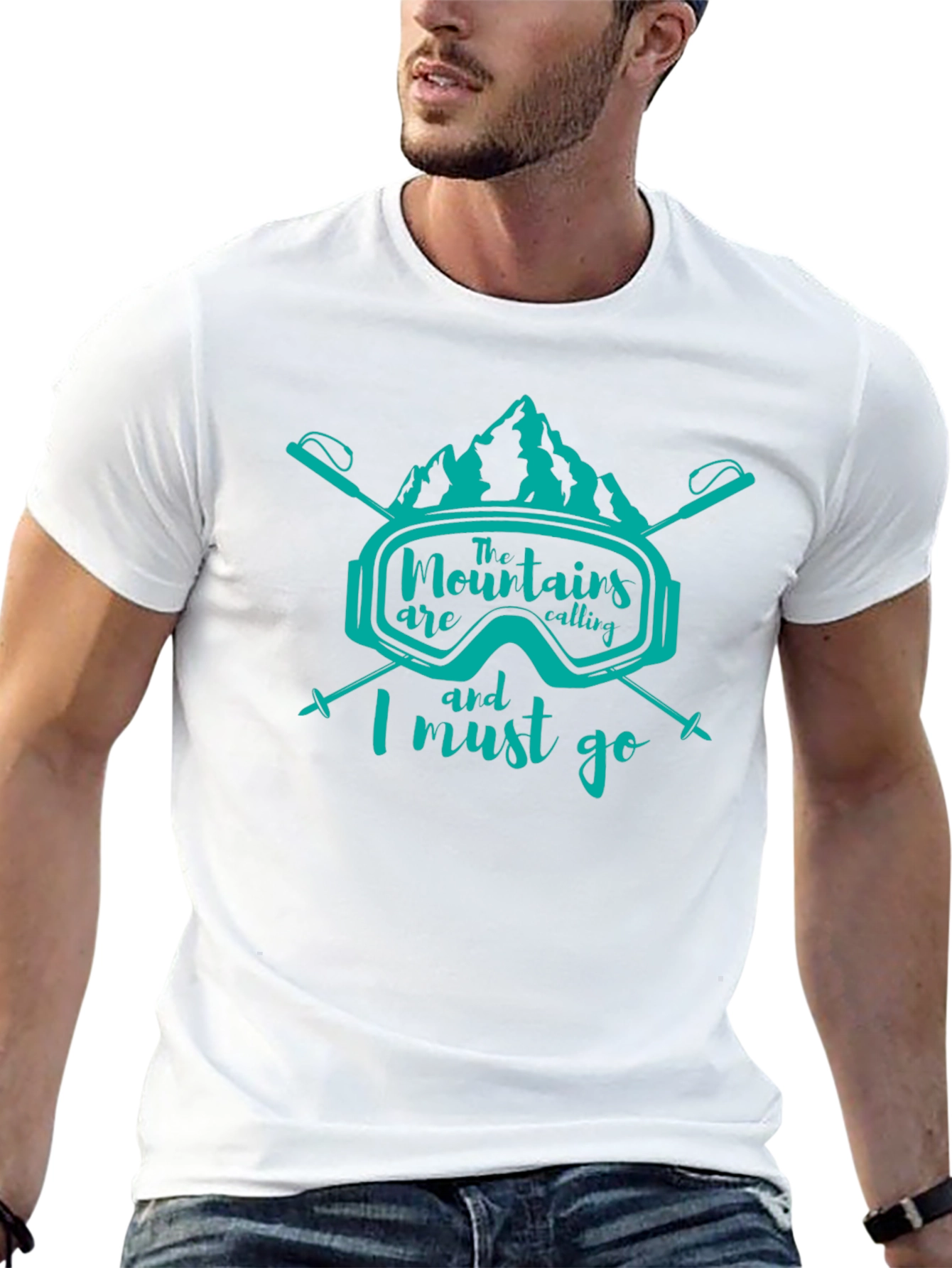 Mountains are Calling Black Tee - Adventure Ready