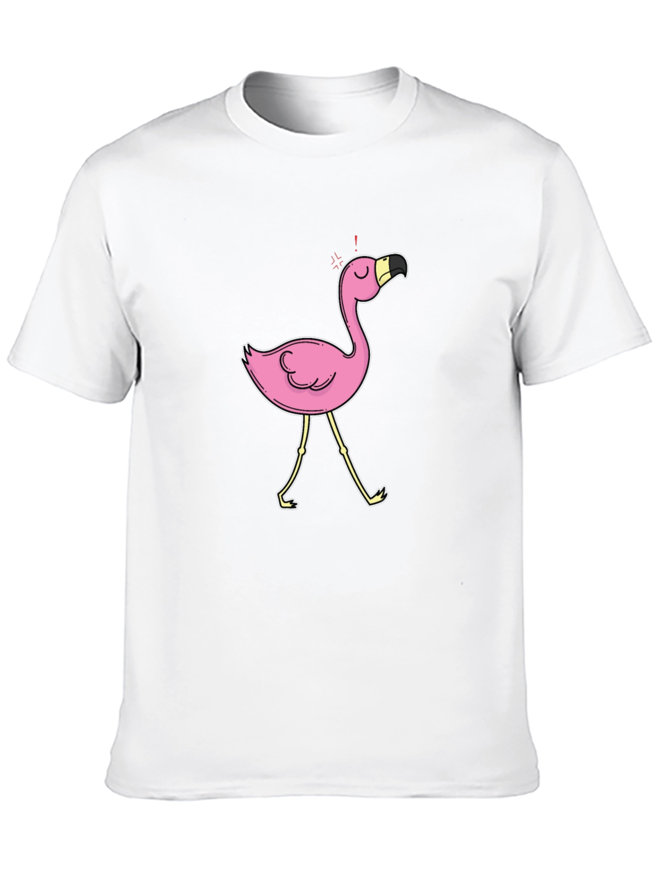 Black T-Shirt with Flamingo Graphic