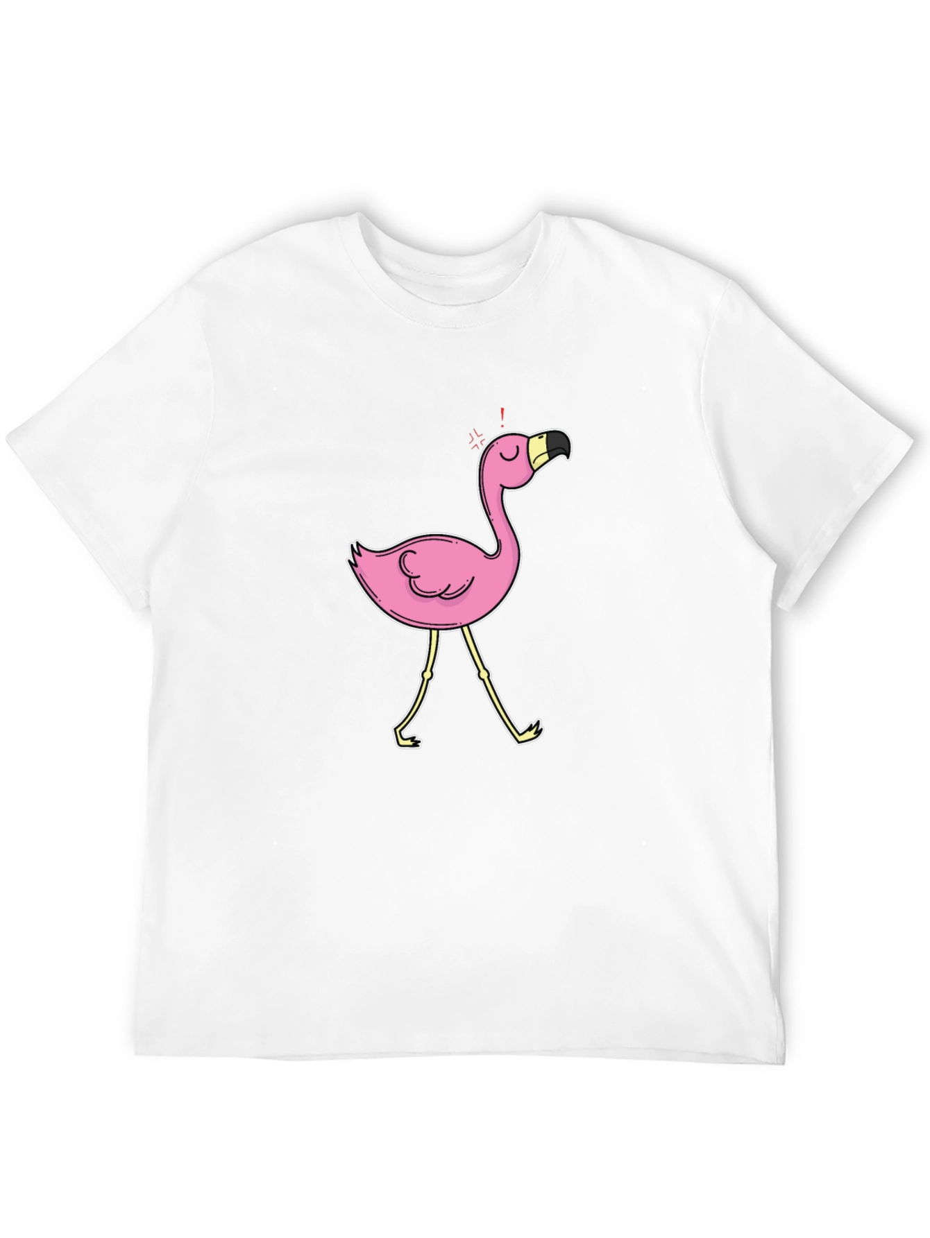 Black T-Shirt with Flamingo Graphic