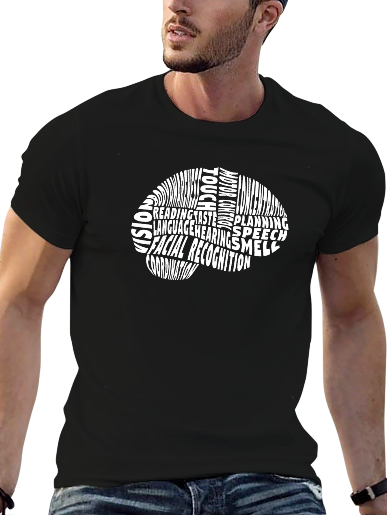 Brain Function T-Shirt - Black Crew Neck Tee