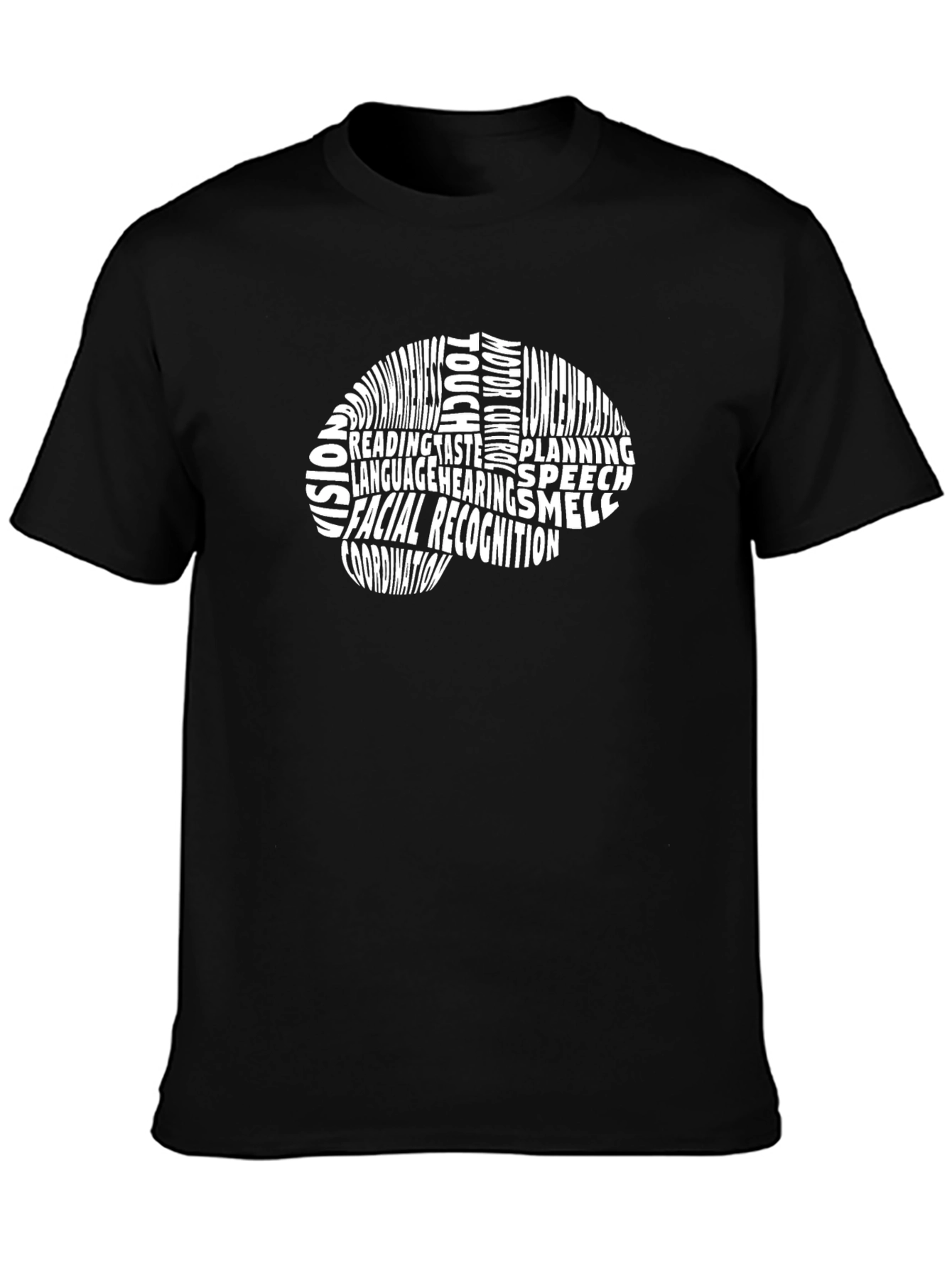 Brain Function T-Shirt - Black Crew Neck Tee