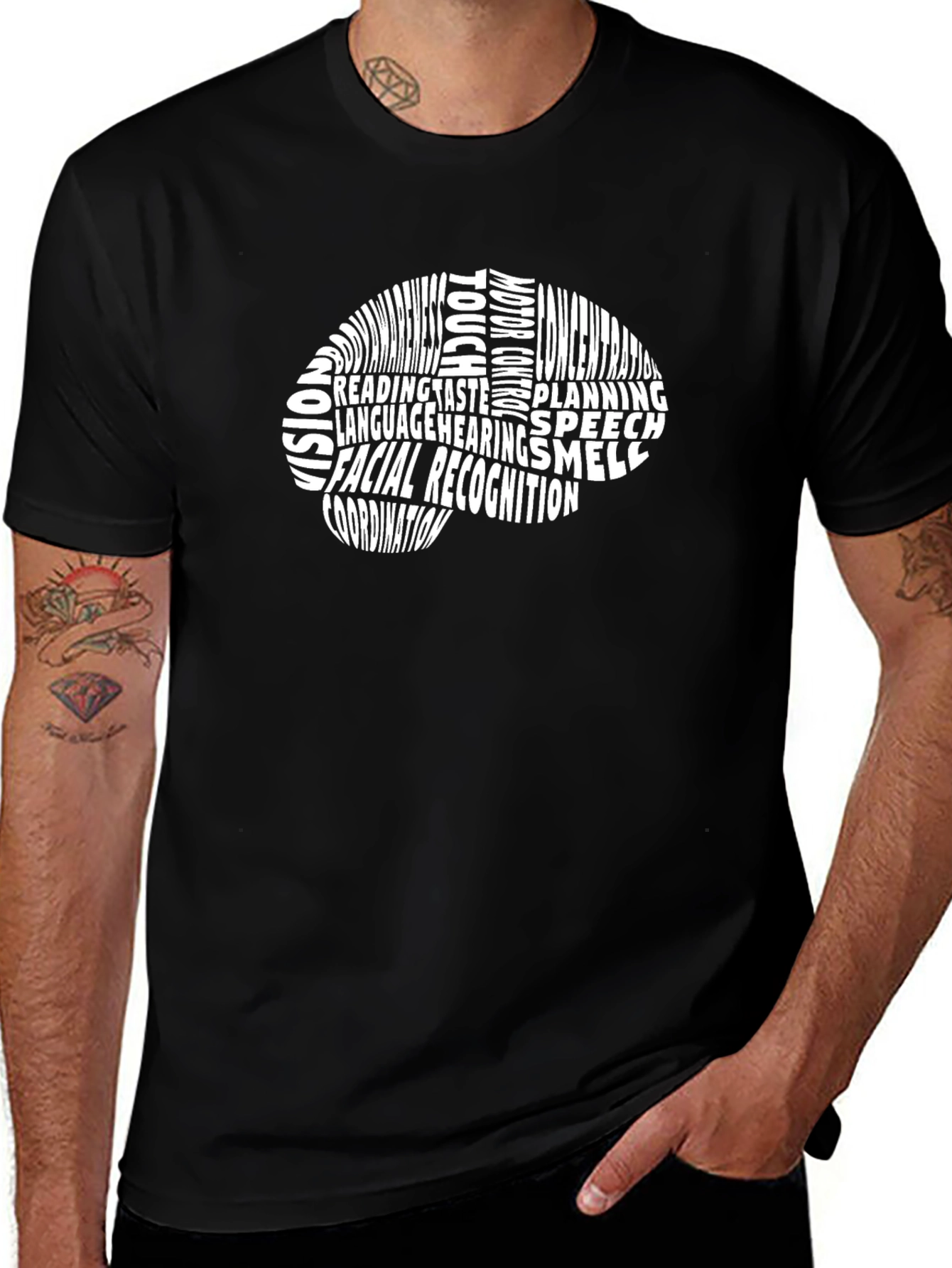 Brain Function T-Shirt - Black Crew Neck Tee