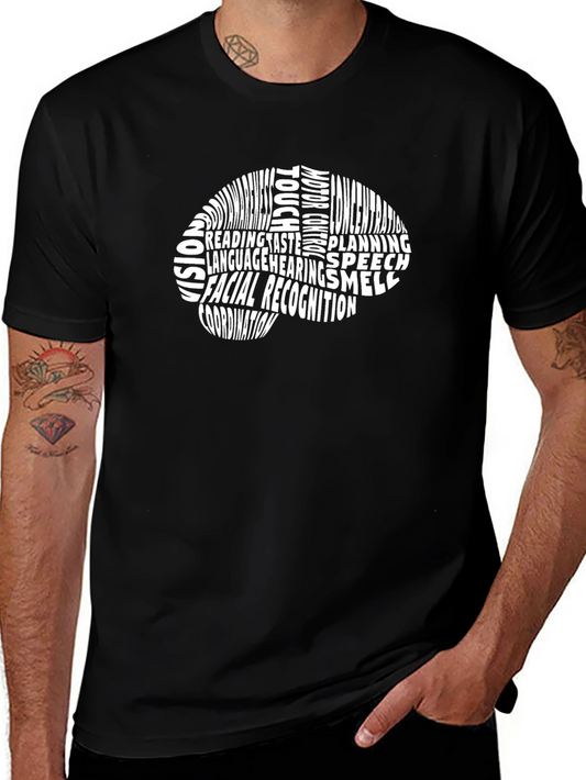 Brain Function T-Shirt - Black Crew Neck Tee