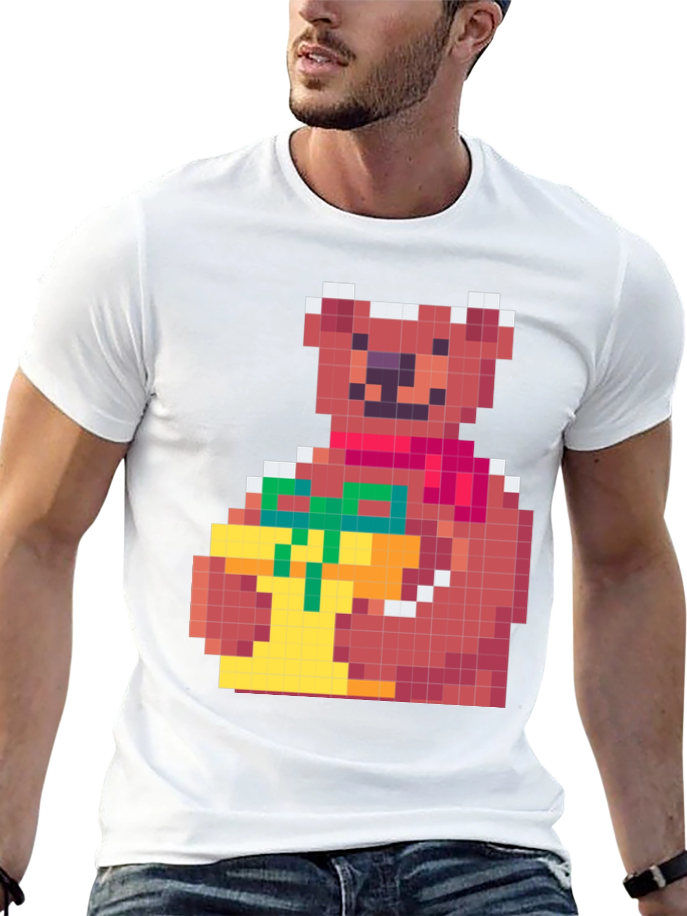 Pixelated Bear with Gift T-Shirt