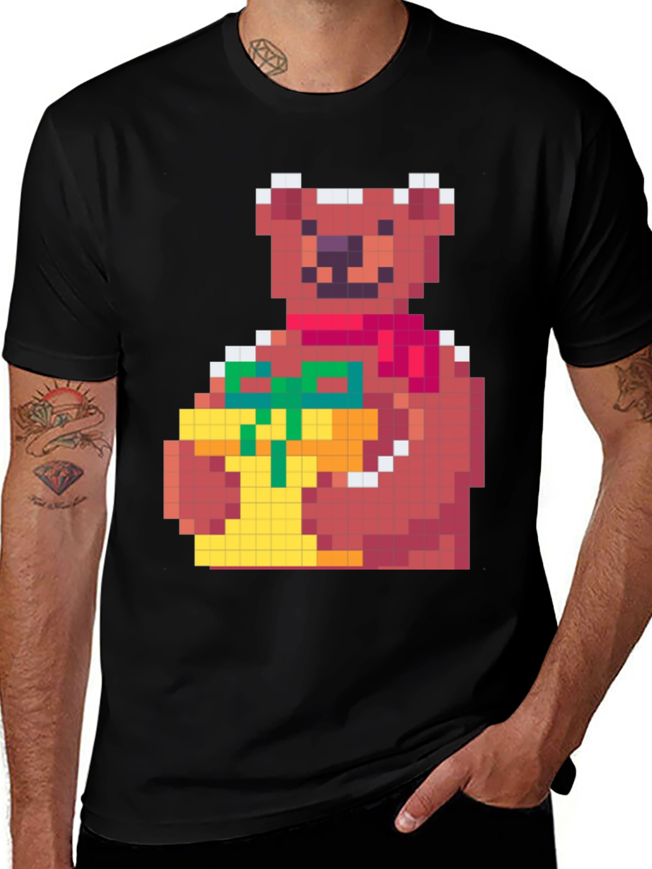 Pixelated Bear with Gift T-Shirt