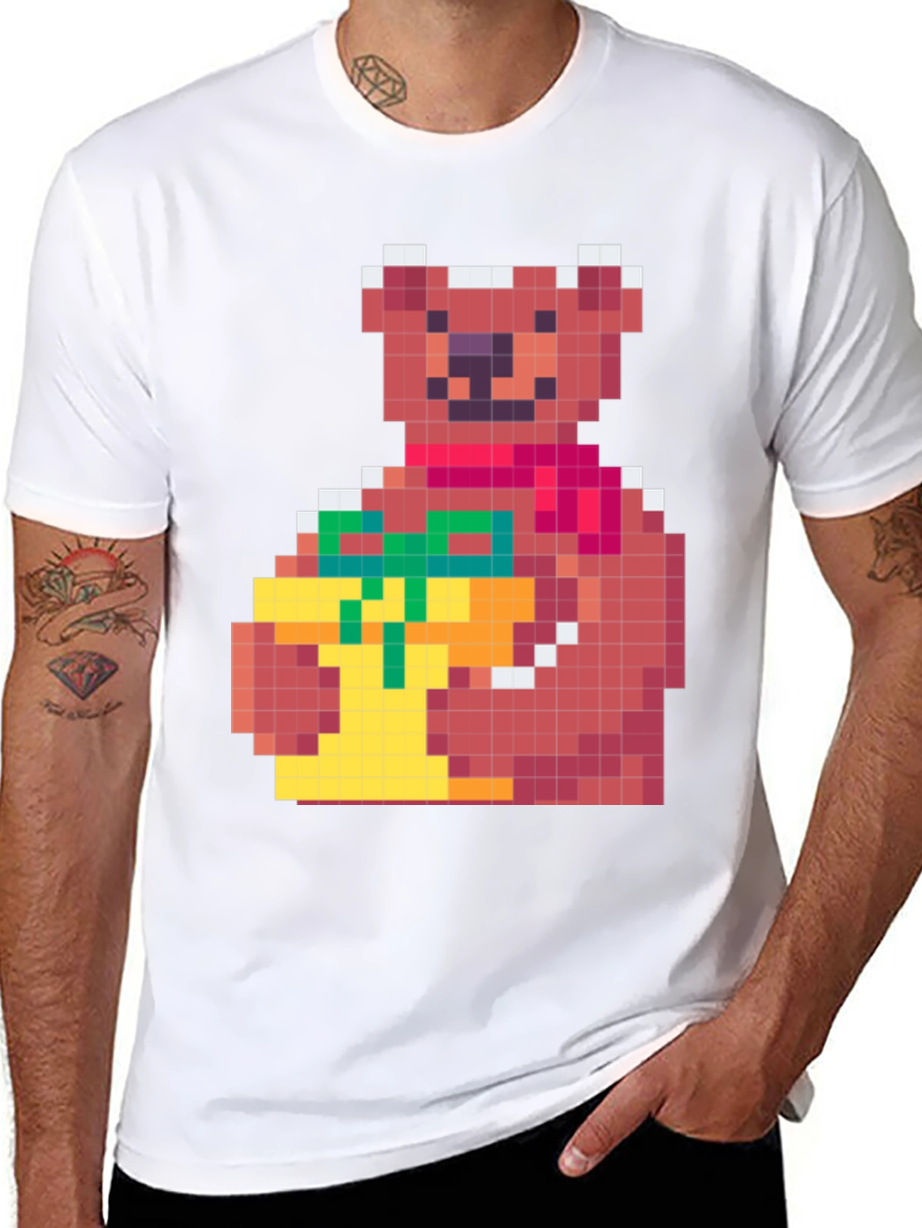 Pixelated Bear with Gift T-Shirt