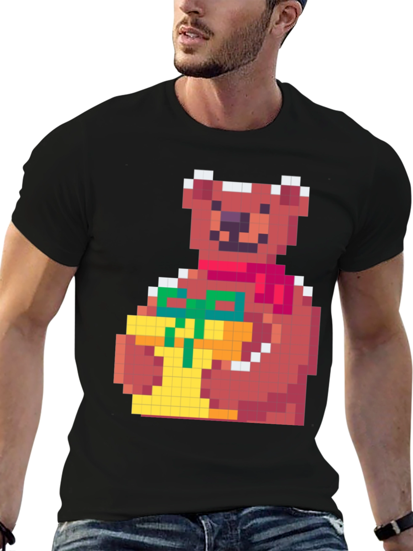 Pixelated Bear with Gift T-Shirt