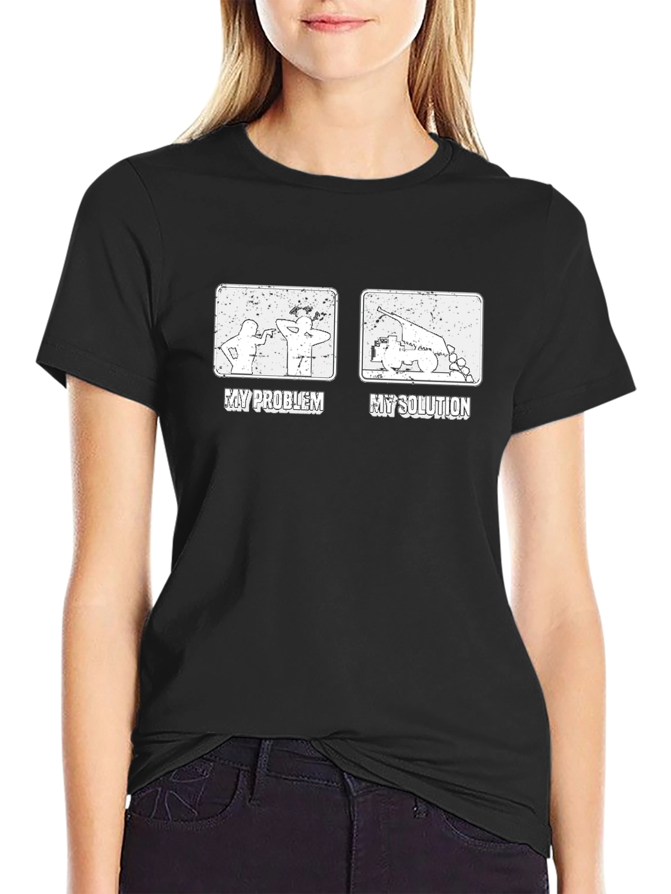 My Problem My Solution Funny Black T-Shirt