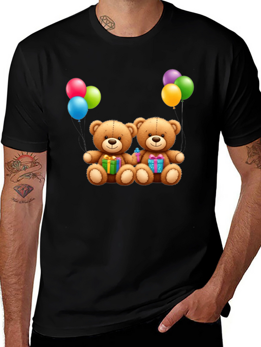 Cute Teddy Bear Graphic Print T-Shirt
