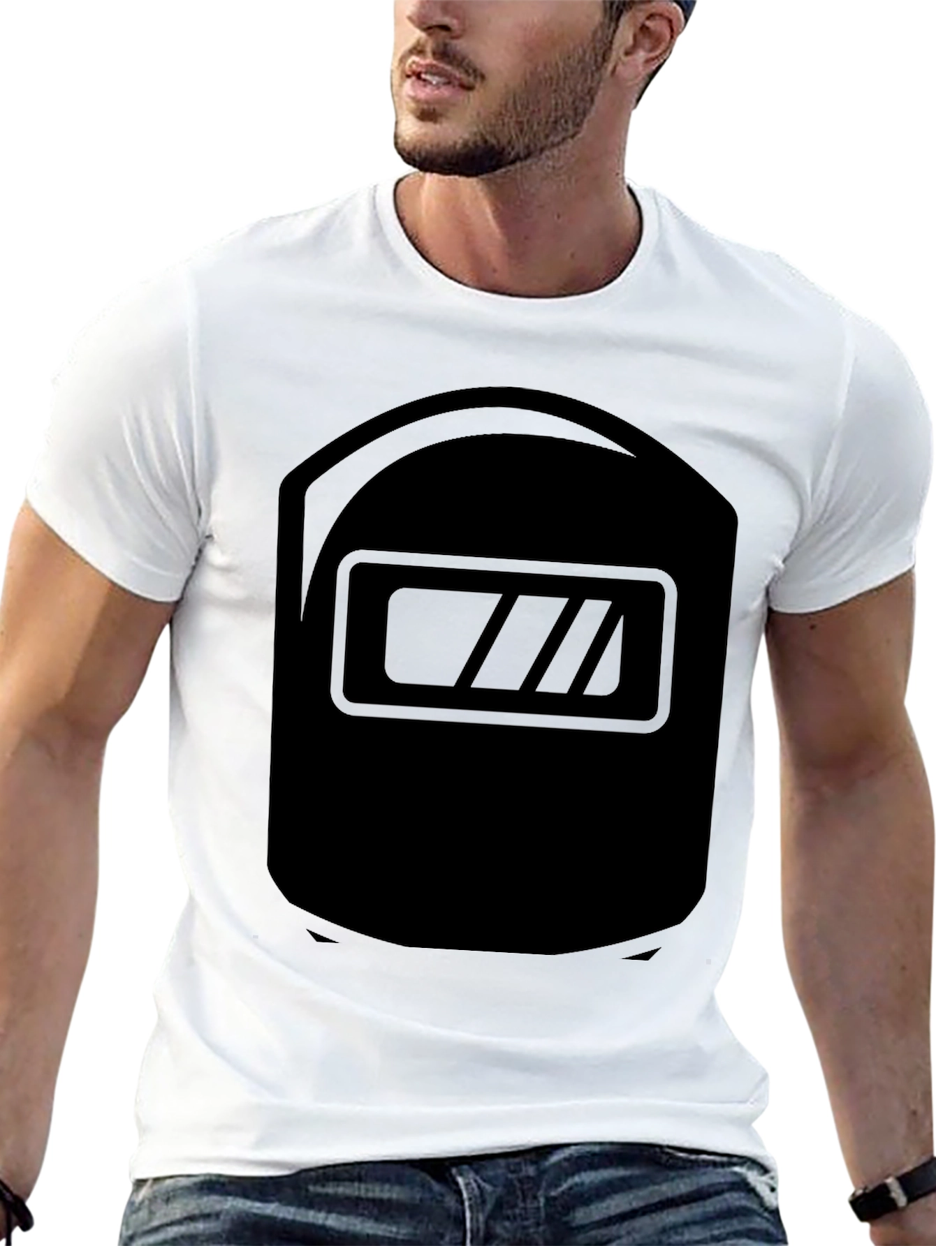 Welder Mask Graphic T-Shirt - Black