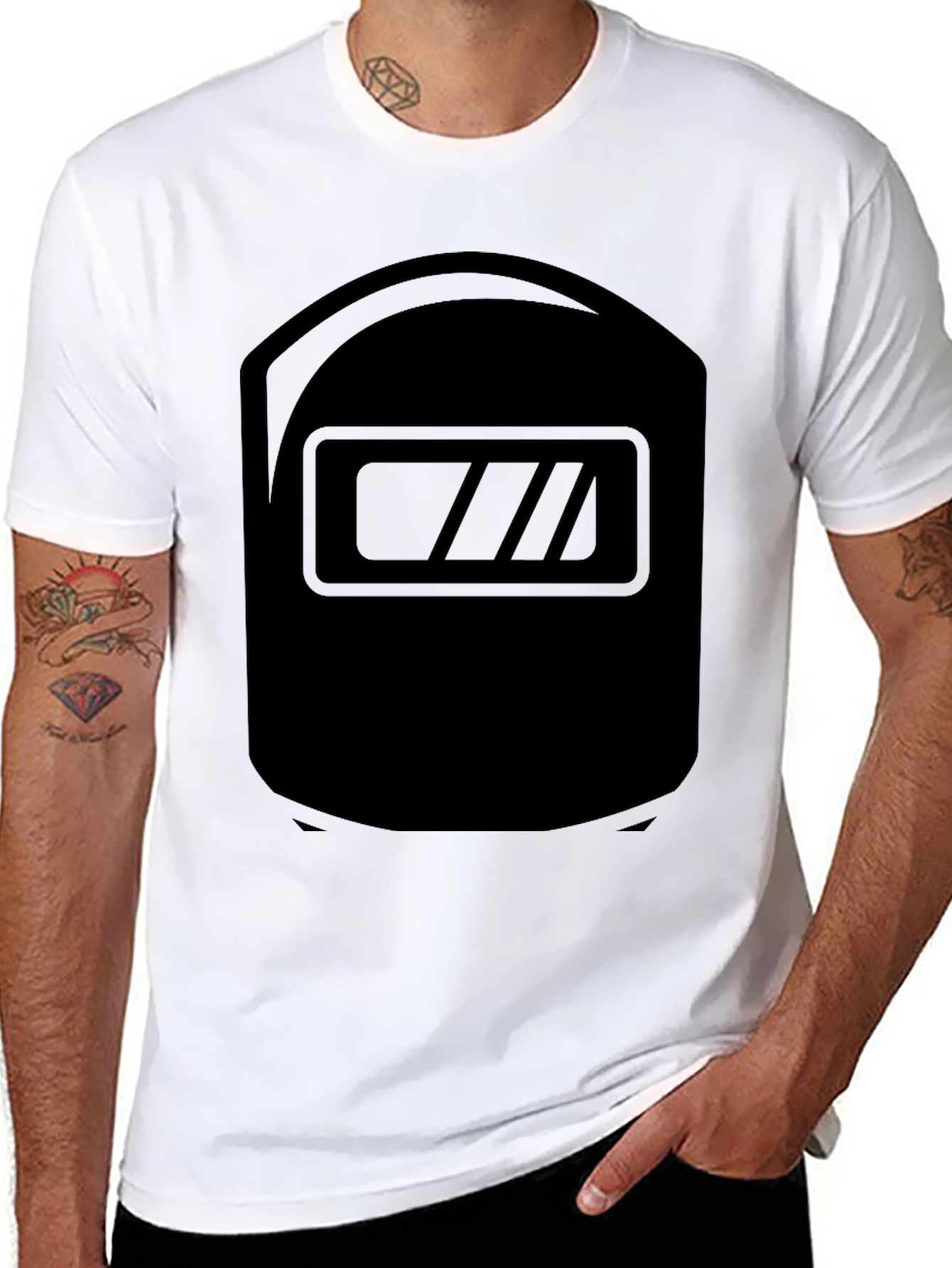Welder Mask Graphic T-Shirt - Black