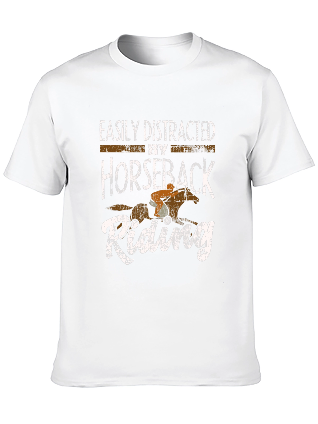 Easily Distracted by Horseback Riding Black Tee