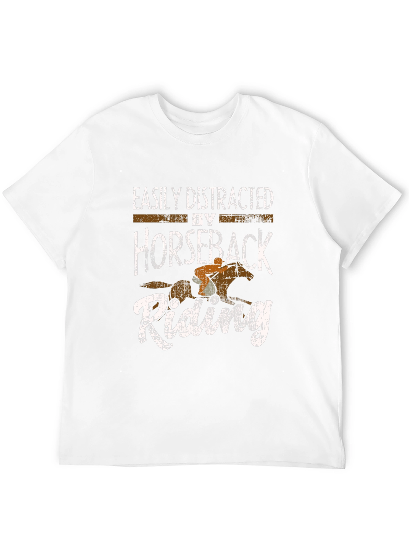 Easily Distracted by Horseback Riding Black Tee