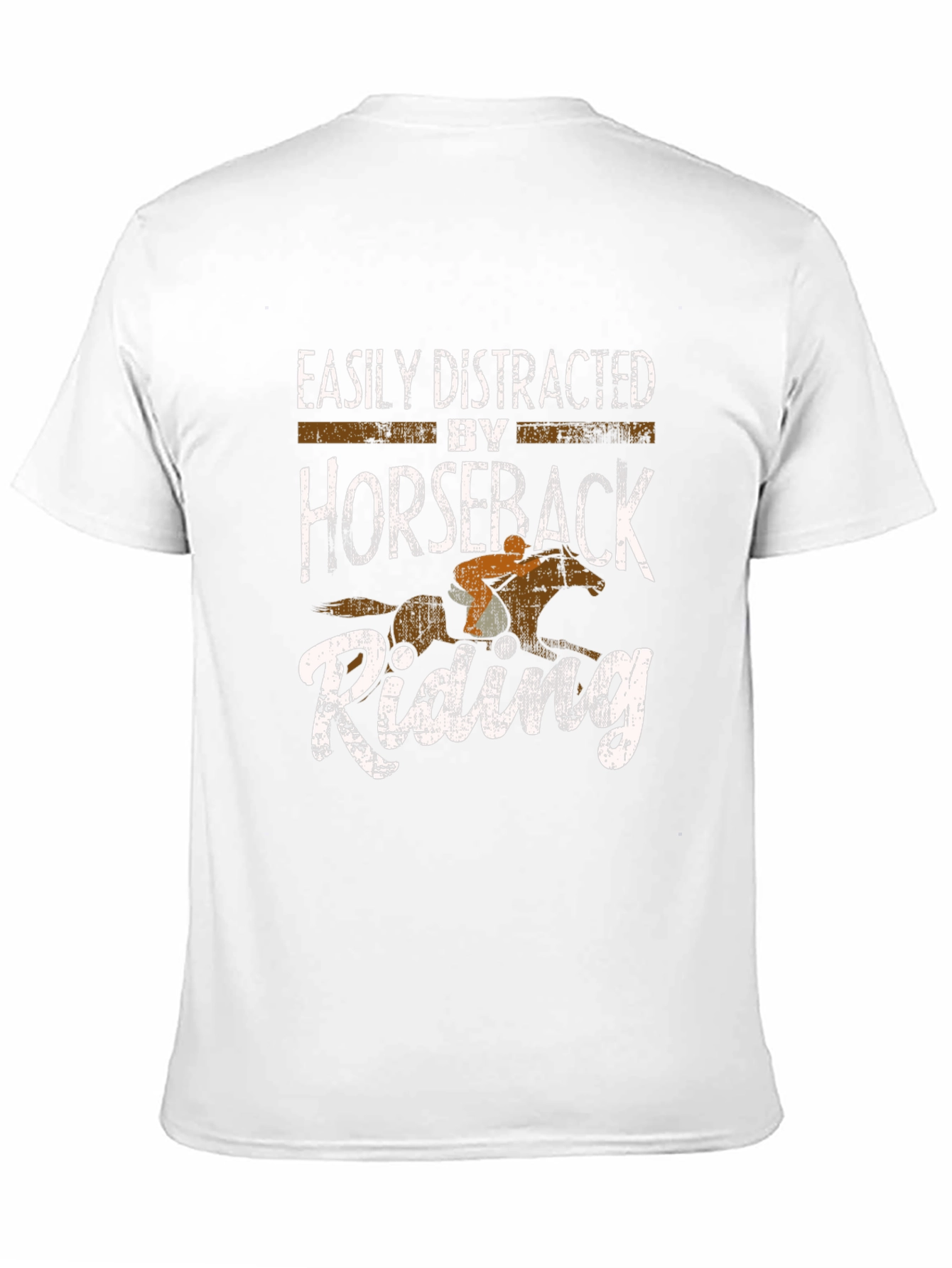 Easily Distracted by Horseback Riding Black Tee
