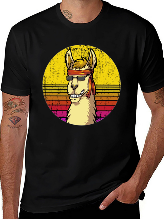 Retro Llama Graphic T-Shirt