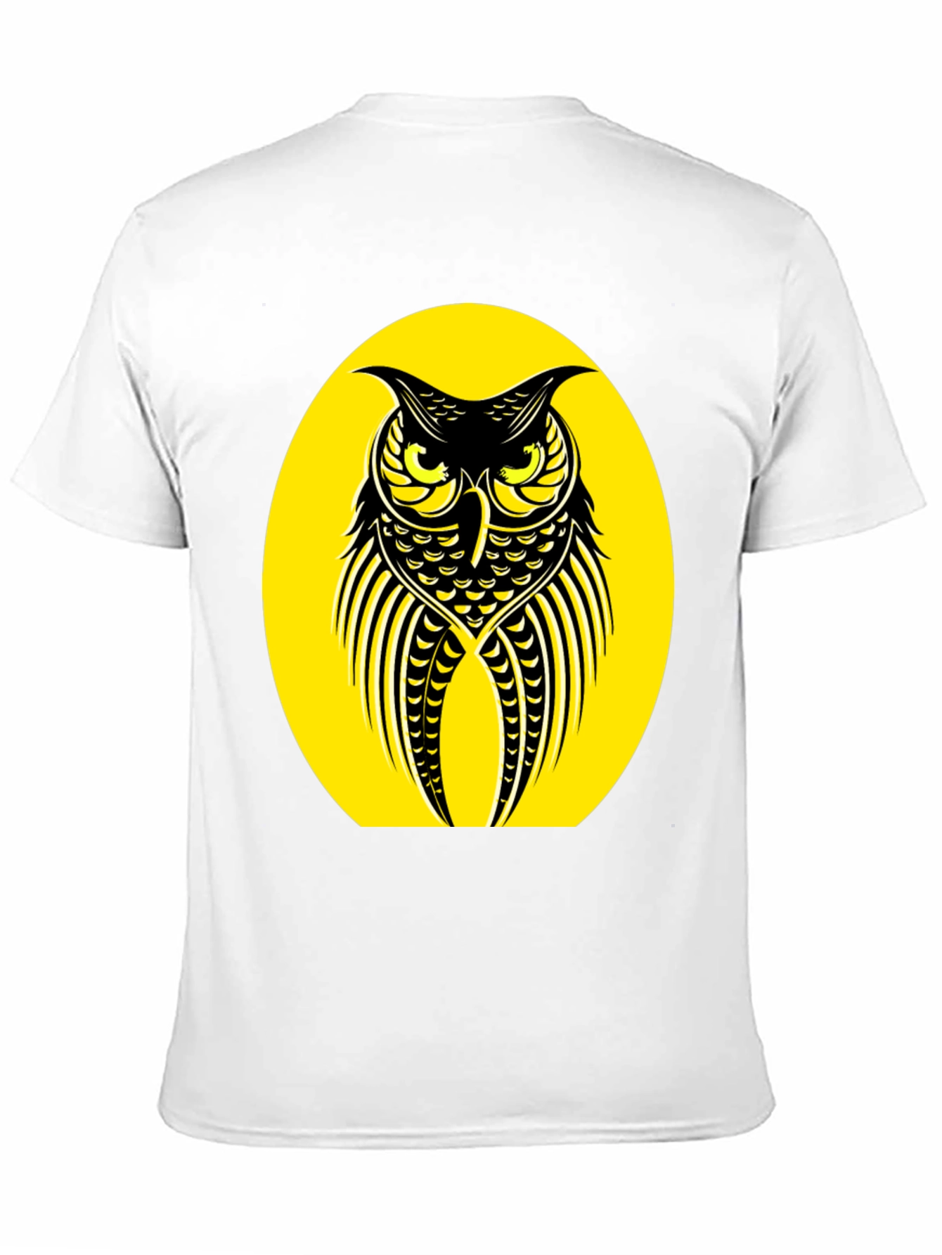 Owl Graphic Tee - Black Crew Neck T-Shirt
