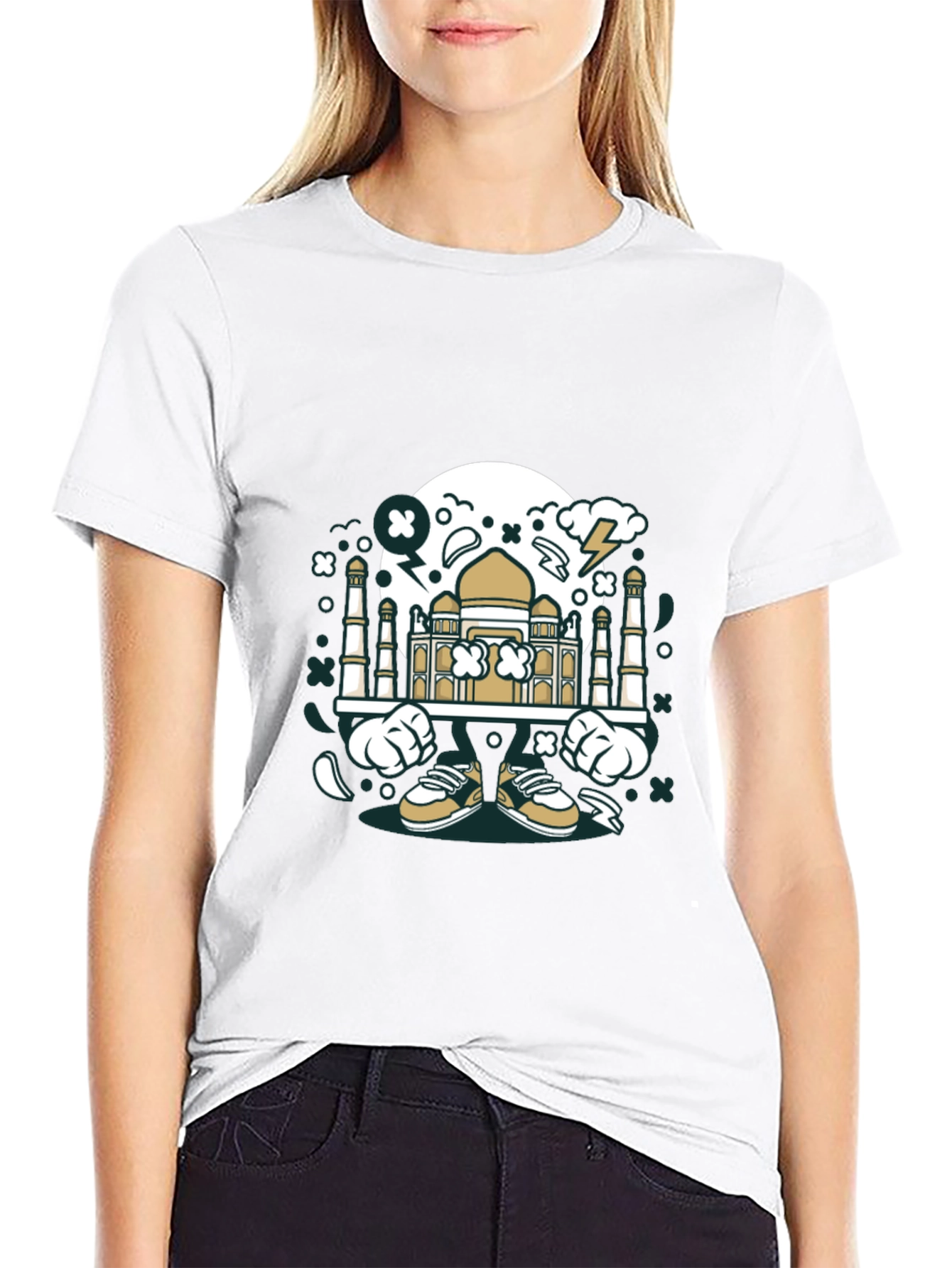Graphic T-Shirt: Taj Mahal Cartoon Design