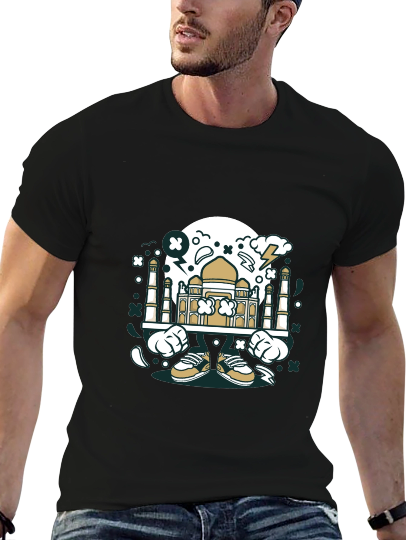 Graphic T-Shirt: Taj Mahal Cartoon Design