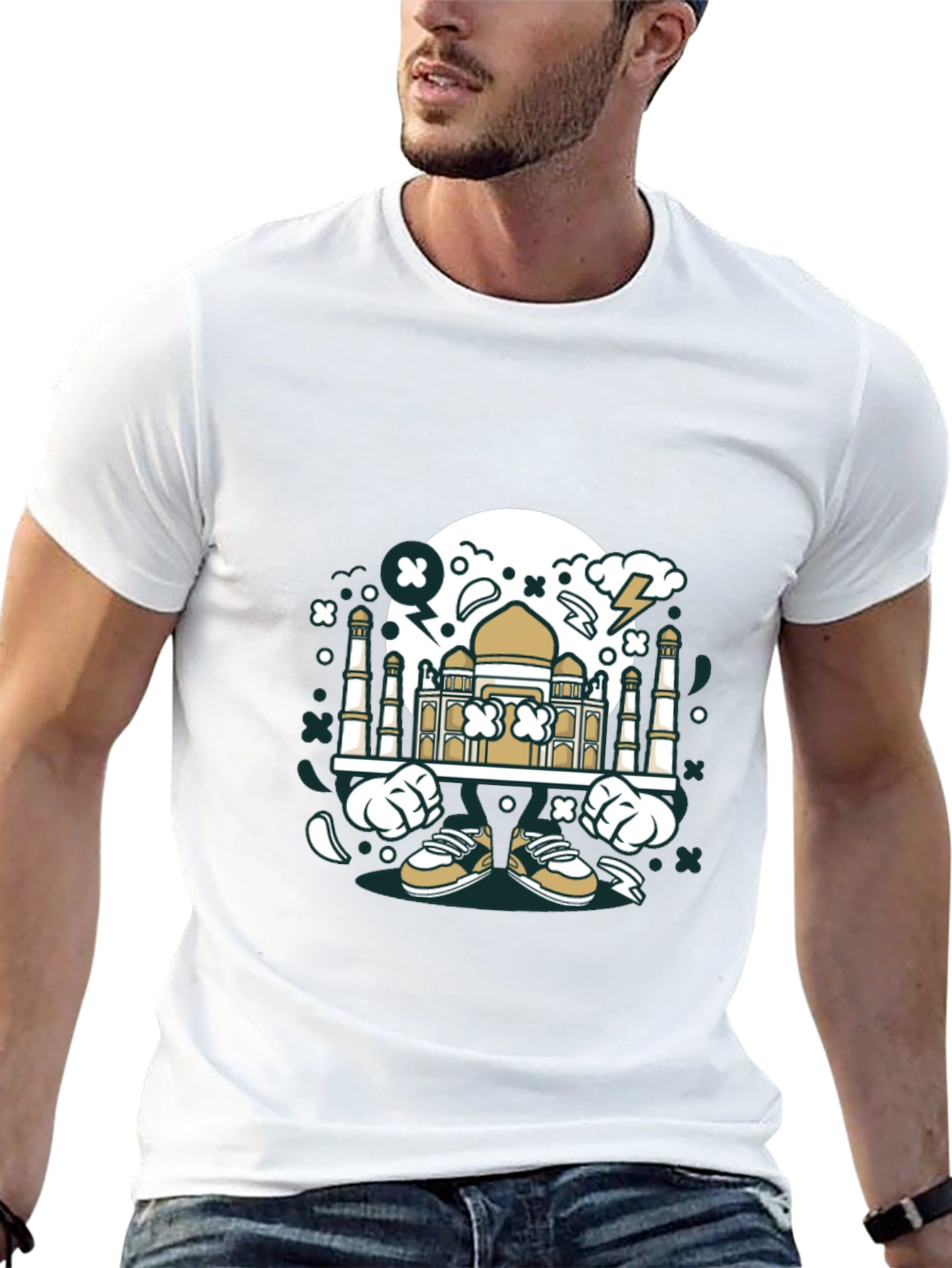 Graphic T-Shirt: Taj Mahal Cartoon Design