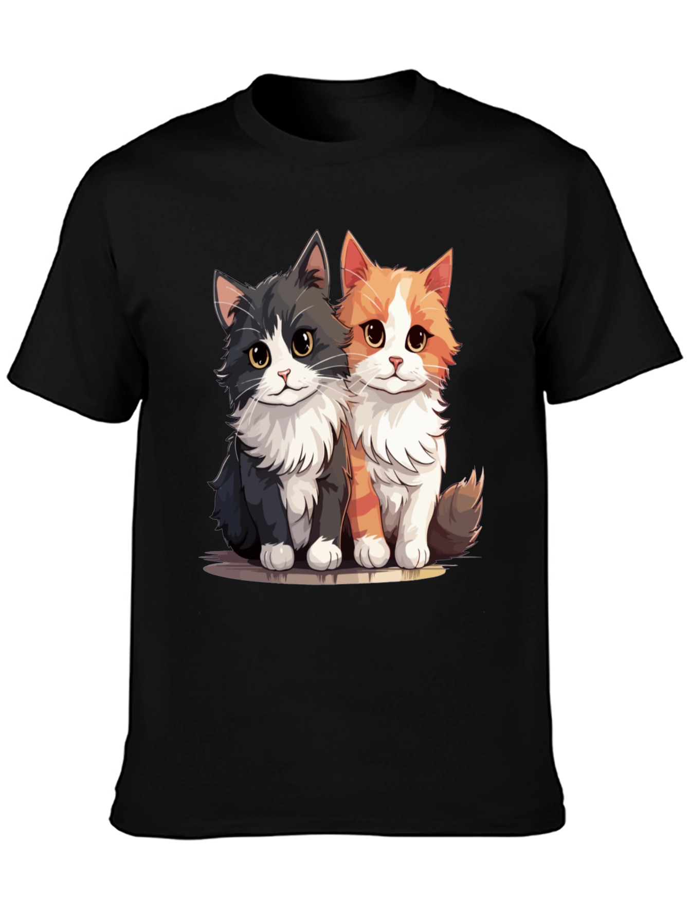 Cute Cats Black T-Shirt