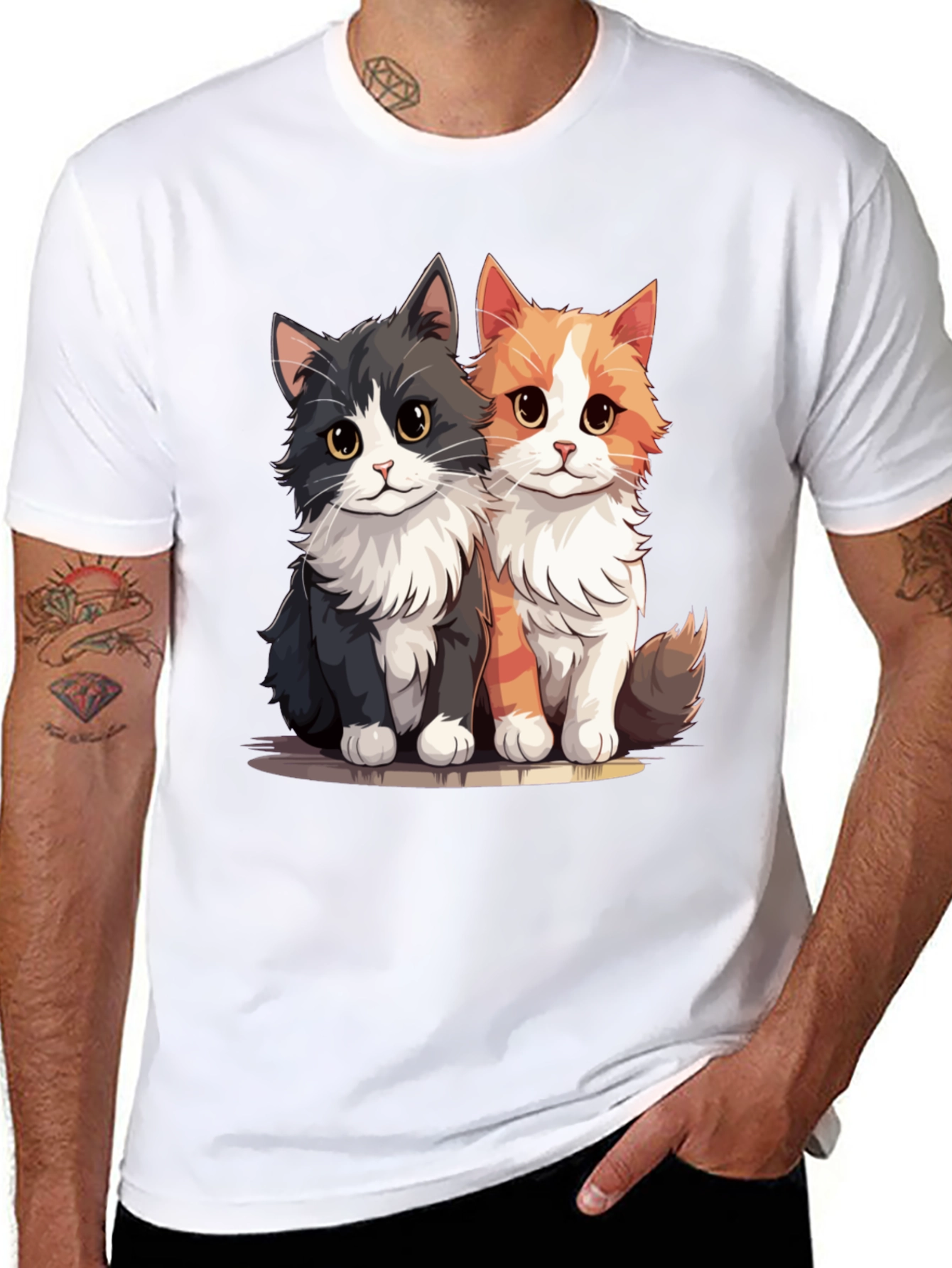Cute Cats Black T-Shirt
